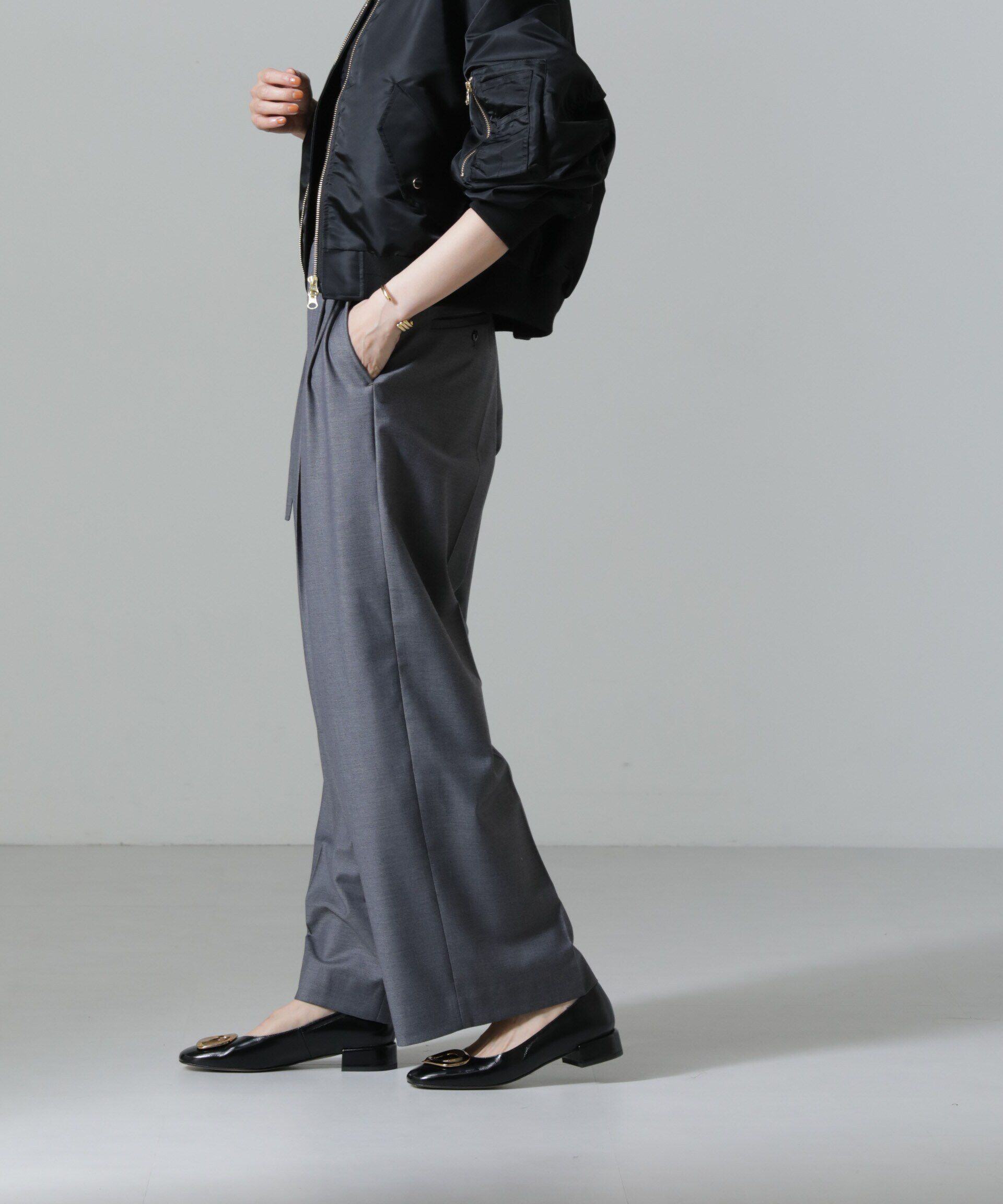 nano･universe「スーチングワイドスラックスパンツ」|チノ|