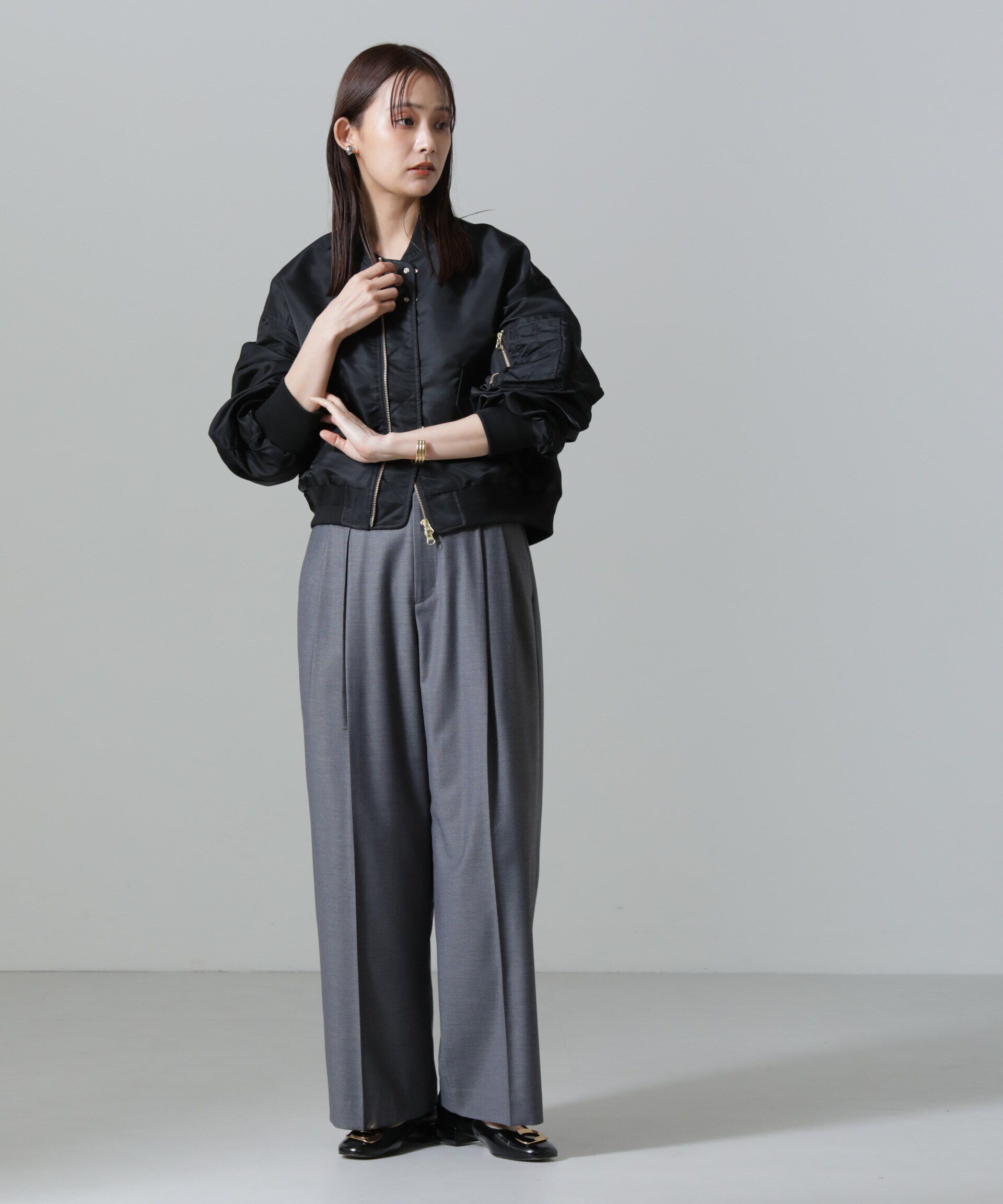 nano･universe「スーチングワイドスラックスパンツ」|チノ|