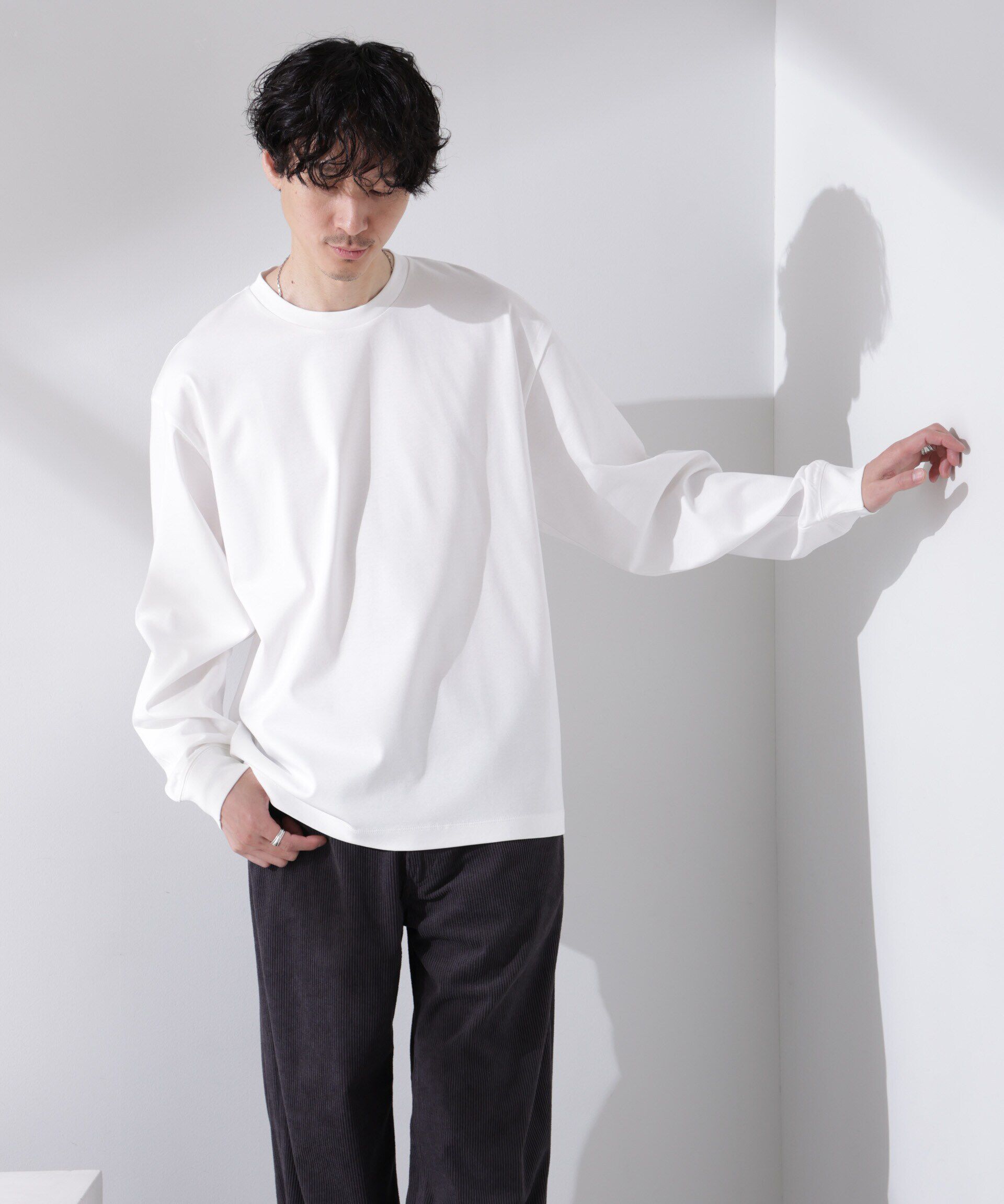 nano･universe「アンチスメル BIG クルーネックTシャツ 長袖」|Tシャツ・カットソー|