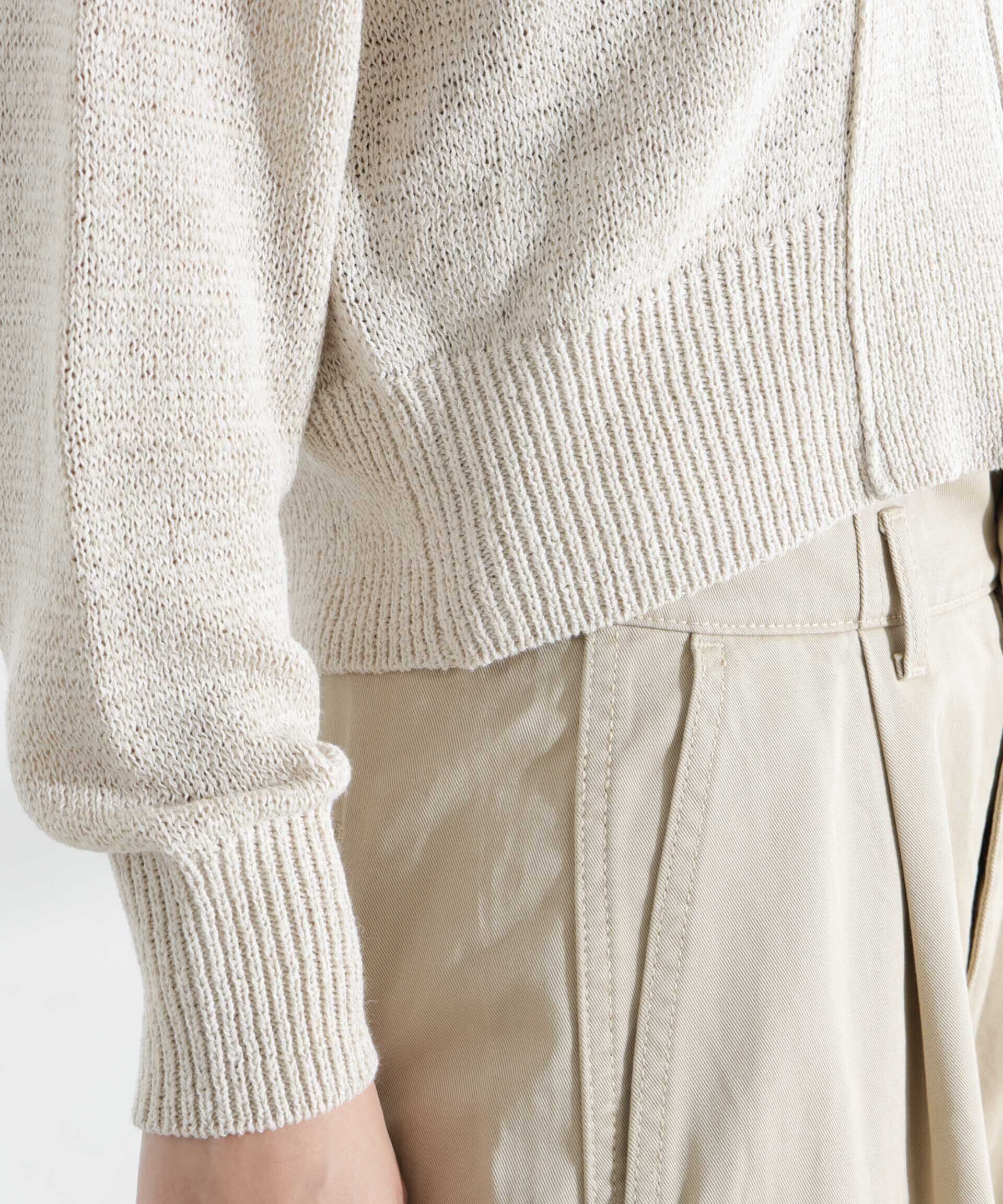 nano･universe「リネン混テープヤーンZIPカーディガン」|ニット・セーター|