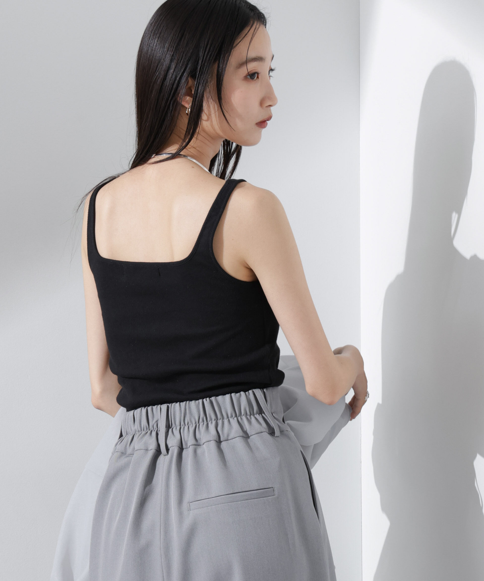 nano･universe「抗菌防臭リブカップ付きタンクトップ」|Tシャツ・カットソー|