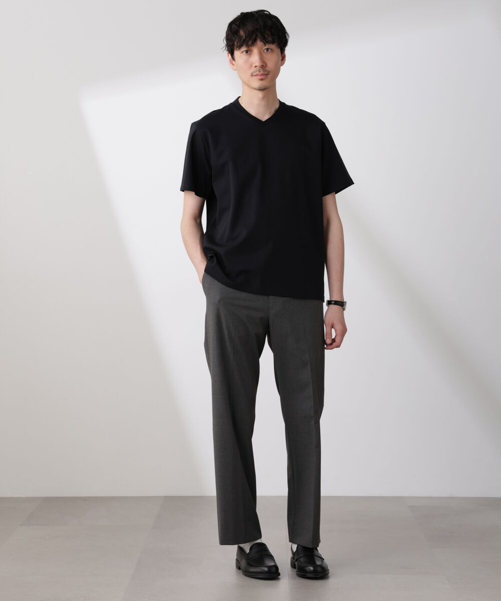nano･universe「ジャケT(R)プレミアム Vネック 半袖」|Tシャツ・カットソー|