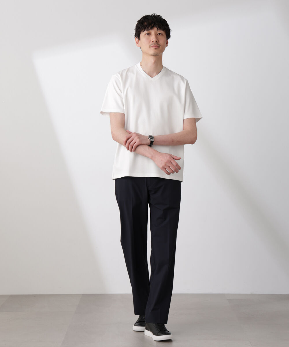 nano･universe「ジャケT(R)プレミアム Vネック 半袖」|Tシャツ・カットソー|
