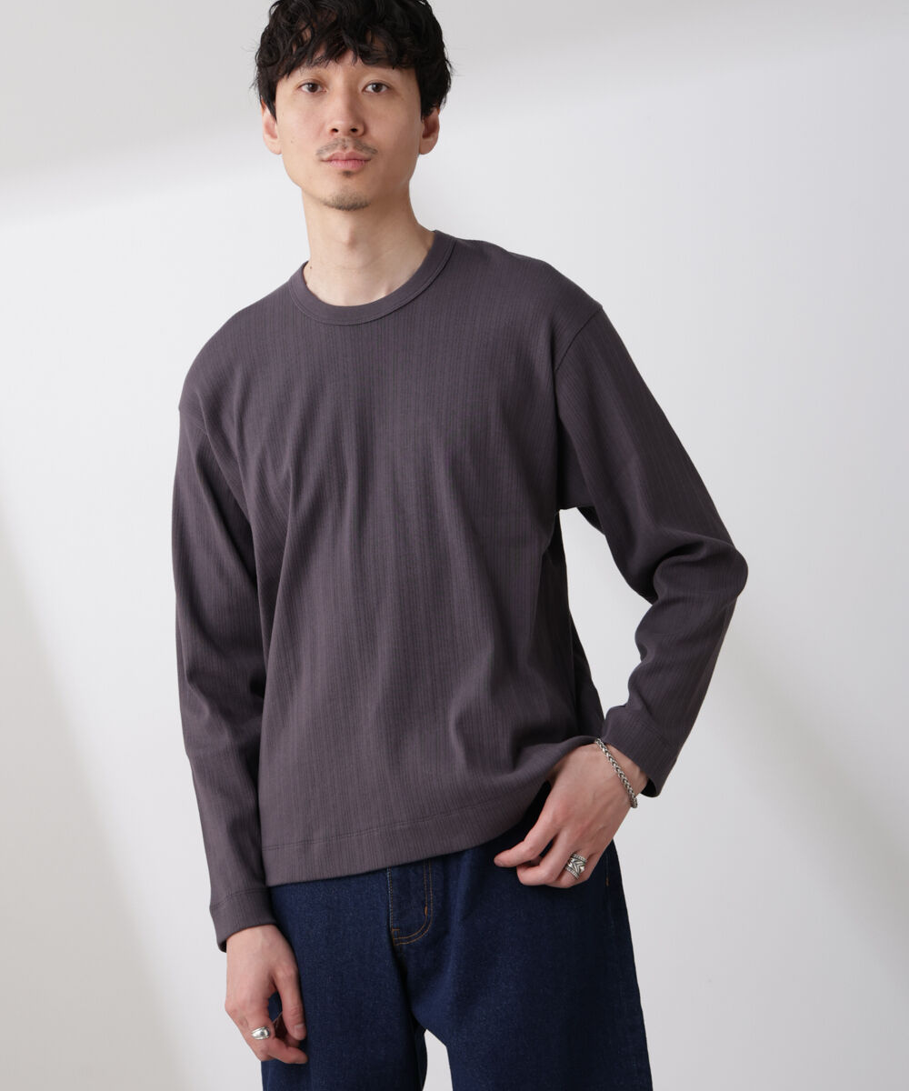 nano･universe「ランダムフライスロングスリーブTシャツ 長袖」|Tシャツ・カットソー|チャコール3
