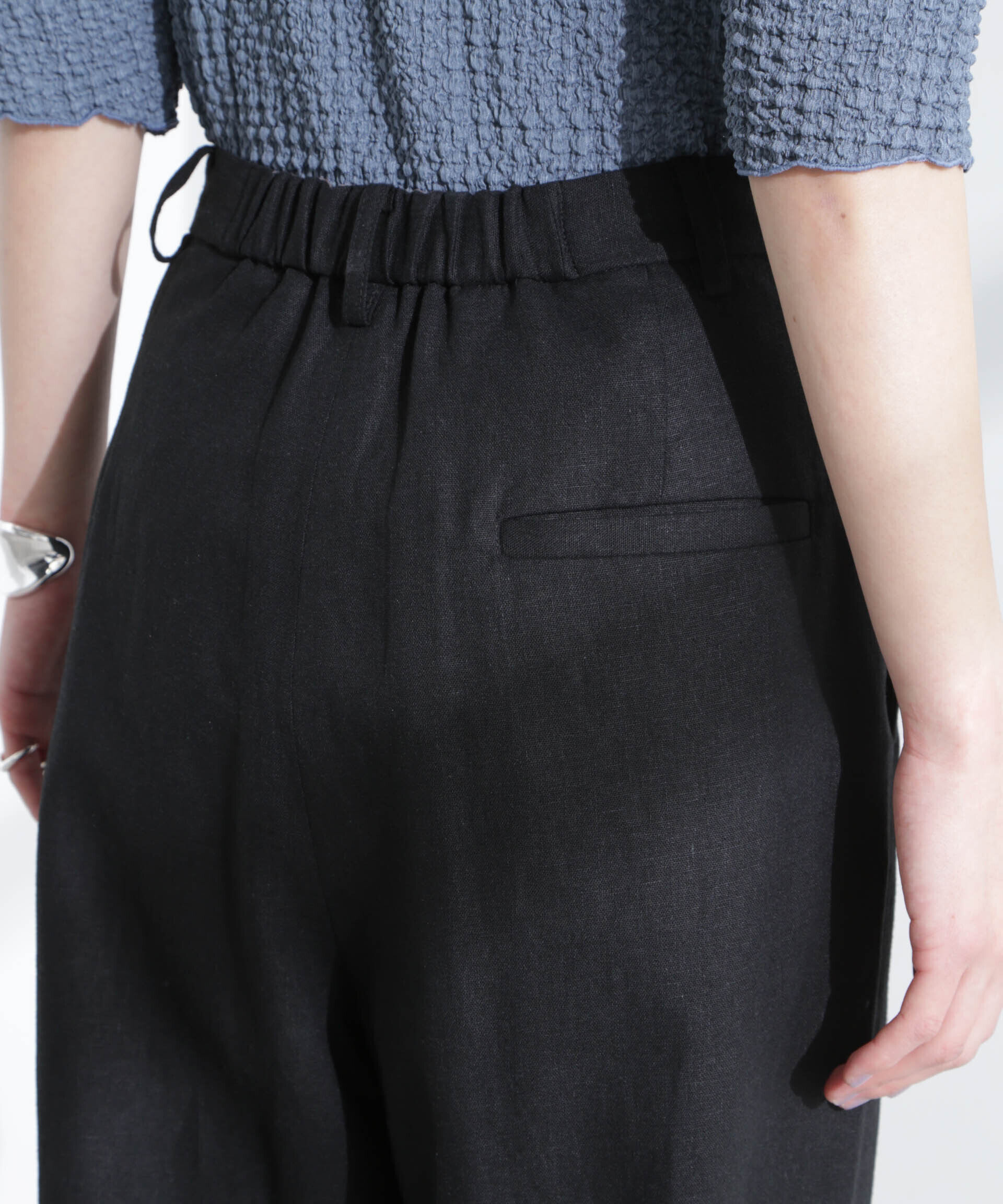 nano･universe「リネン混ラップパンツ(セットアップ可)」|チノ|