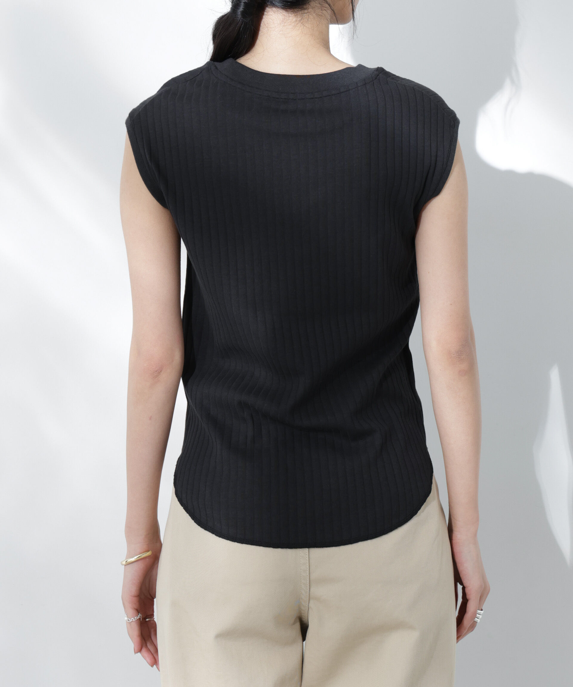 nano･universe「Anti Soaked(R) 汗染み防止リブノースリーブTシャツ（セットアップ可）」|Tシャツ・カットソー|