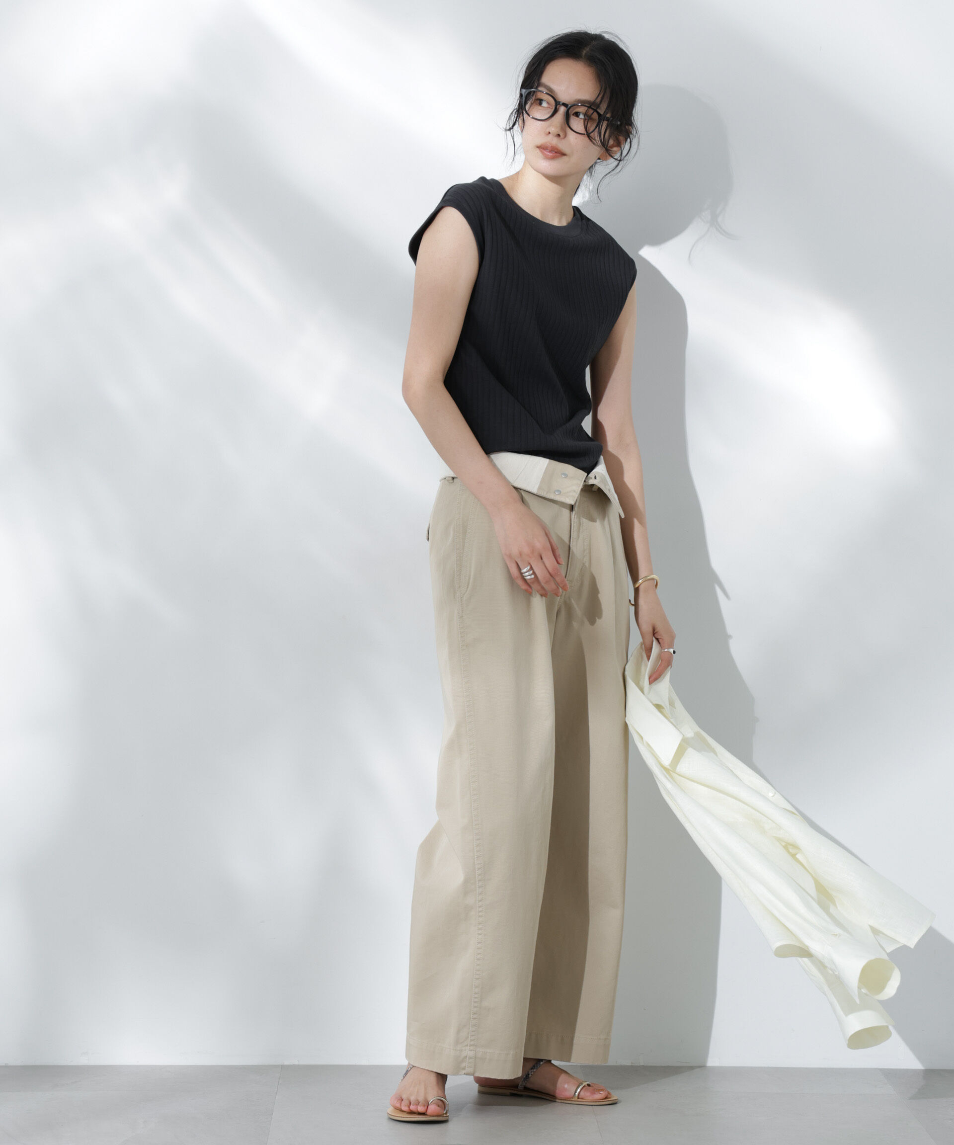 nano･universe「Anti Soaked(R) 汗染み防止リブノースリーブTシャツ（セットアップ可）」|Tシャツ・カットソー|