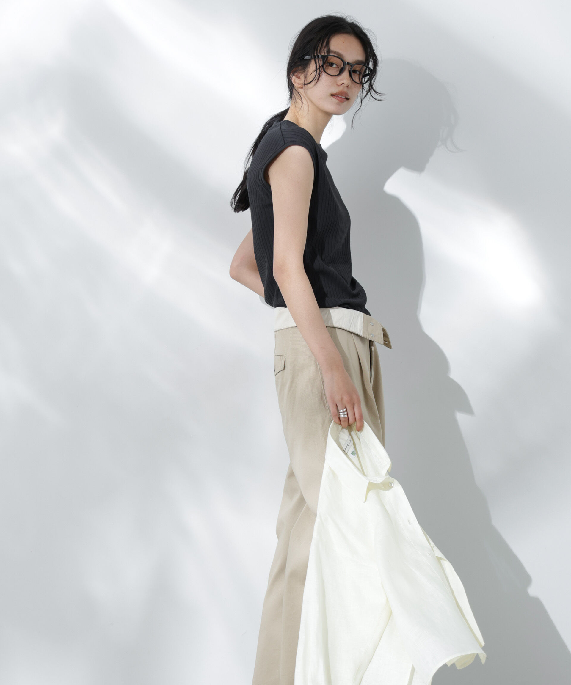 nano･universe「Anti Soaked(R) 汗染み防止リブノースリーブTシャツ（セットアップ可）」|Tシャツ・カットソー|