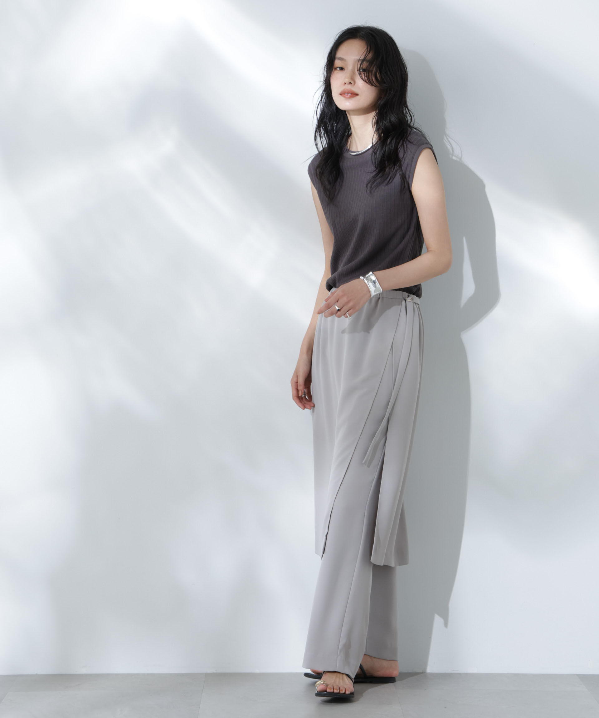 nano･universe「Anti Soaked(R) 汗染み防止リブノースリーブTシャツ（セットアップ可）」|Tシャツ・カットソー|