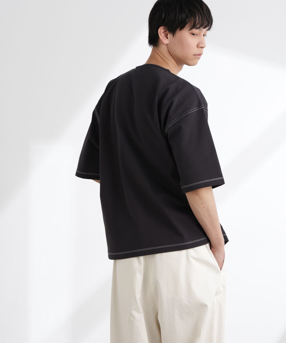 nano･universe「ヘビーオンスワイドヘンリーネックTシャツ 半袖」|Tシャツ・カットソー|