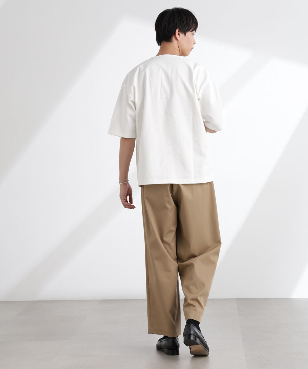 nano･universe「ヘビーオンスワイドヘンリーネックTシャツ 半袖」|Tシャツ・カットソー|