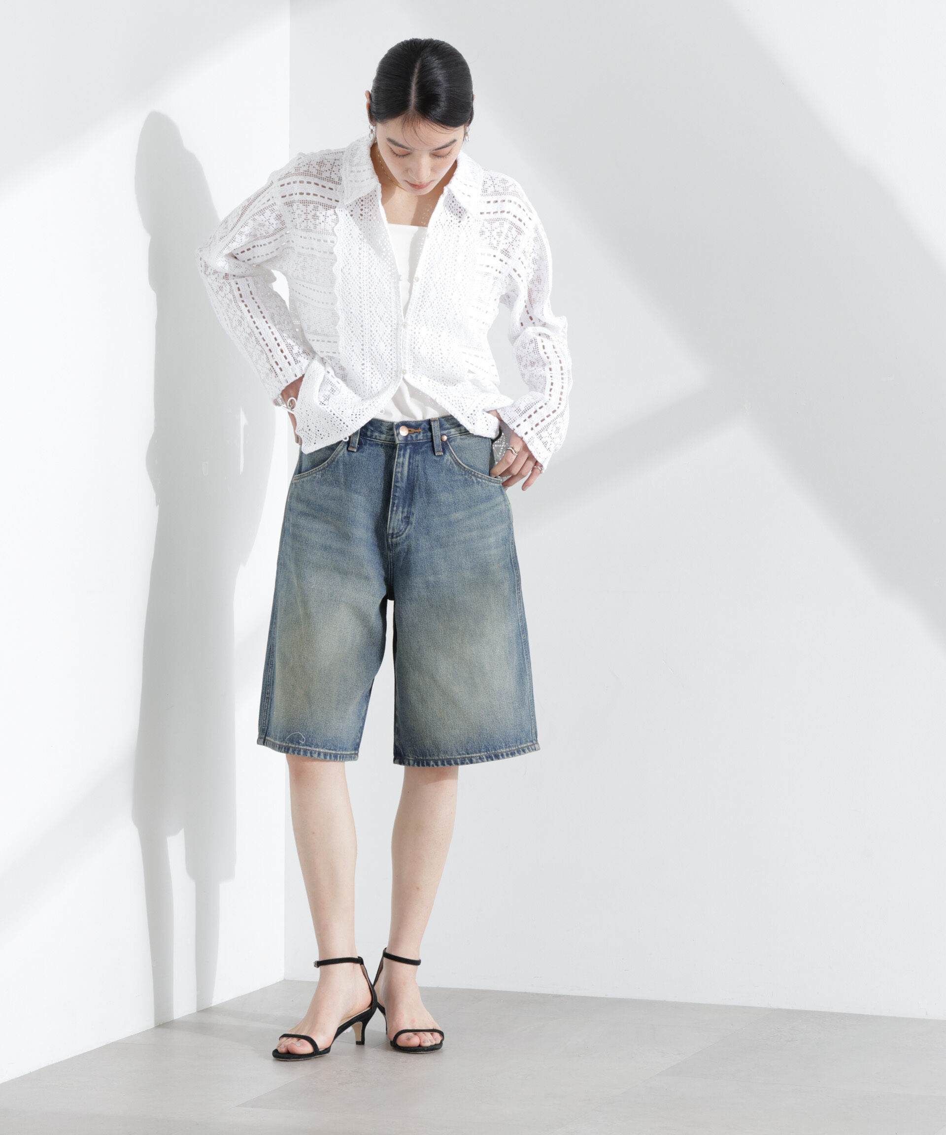 nano･universe「Wrangler/DENIM SHORTS」|チノ|