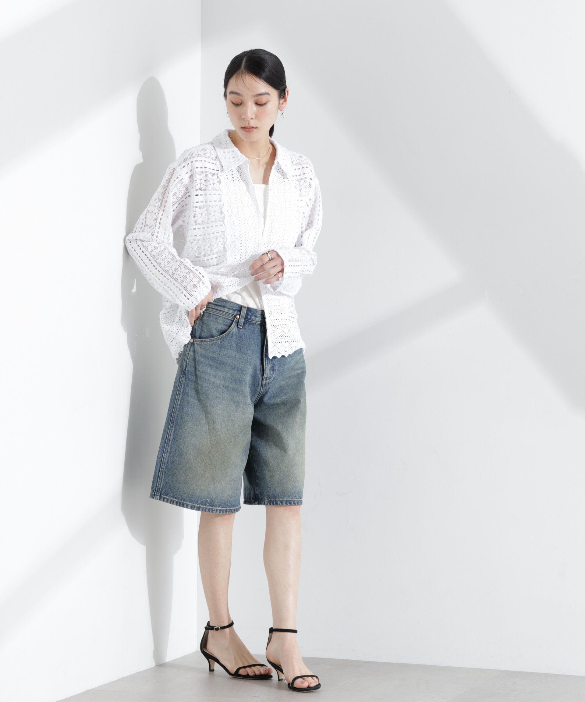 nano･universe「Wrangler/DENIM SHORTS」|チノ|