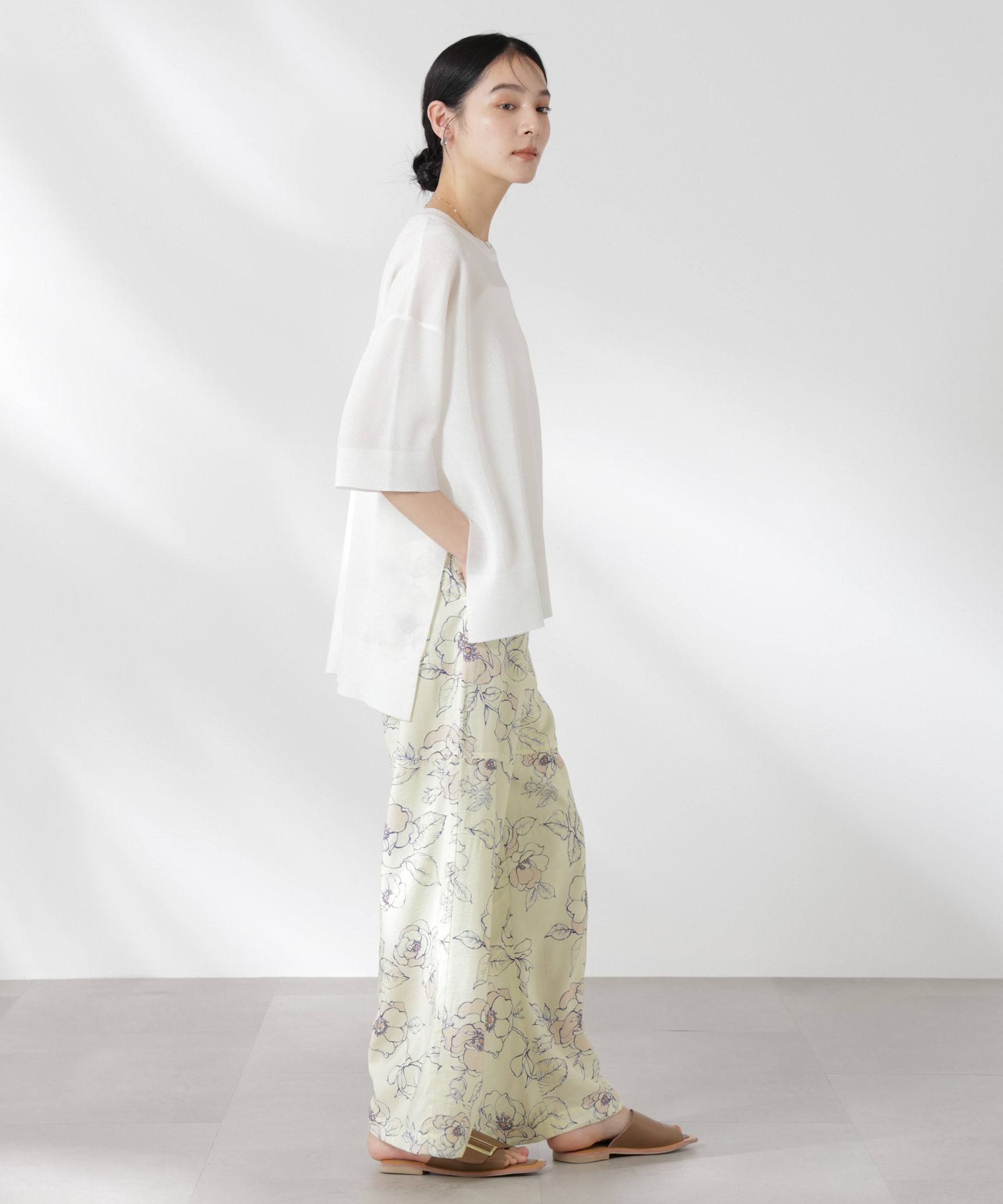 nano･universe「リラックスワイドパンツ」|チノ|