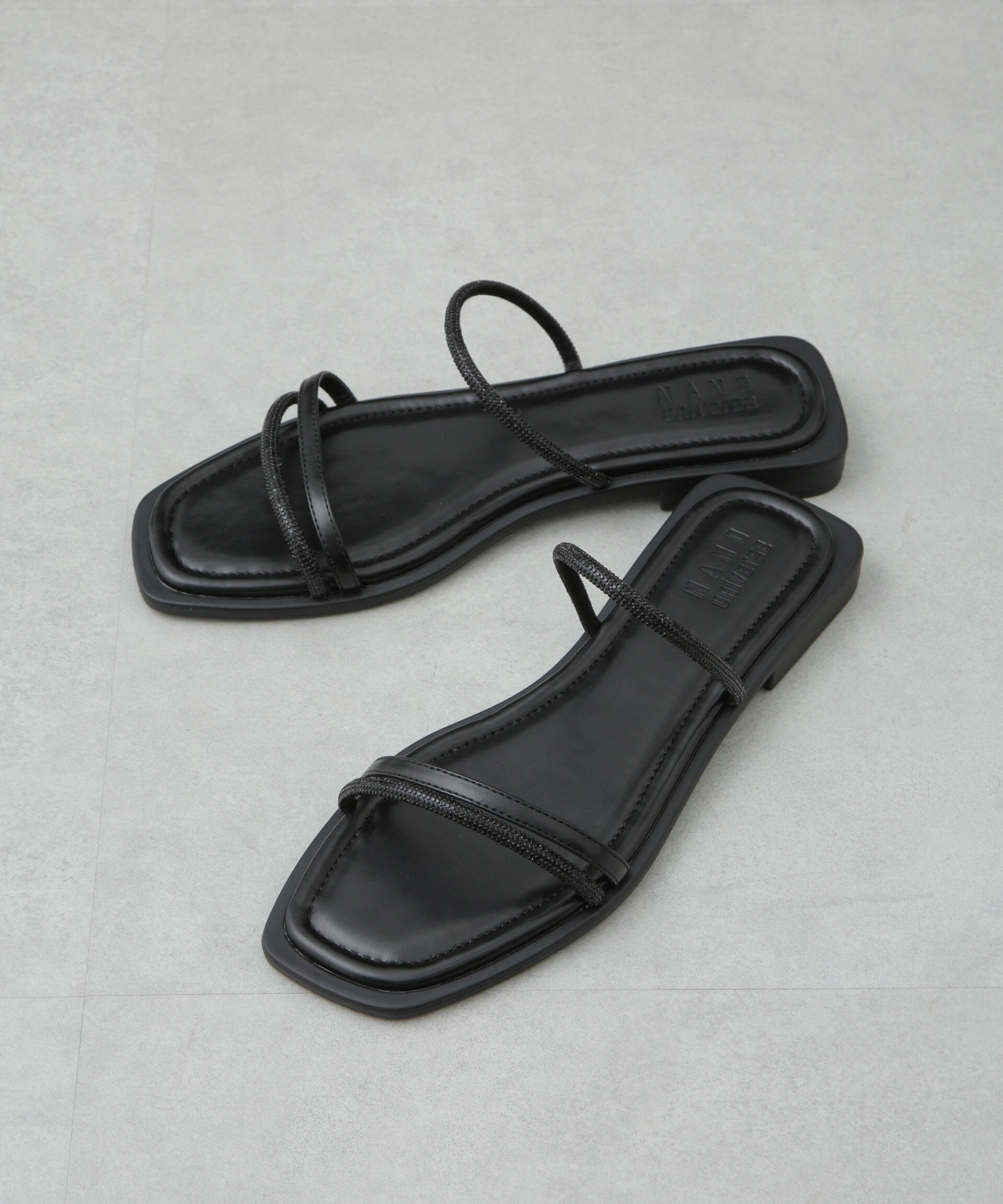 nano･universe「ラインストーン細ストラップサンダル」|サンダル|