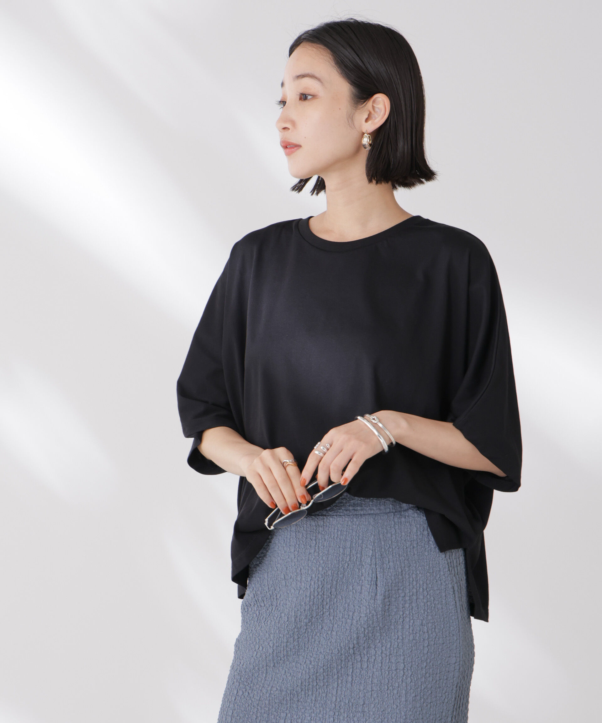 nano･universe「吸水速乾抗菌防臭ドルマンワイドトップス」|Tシャツ・カットソー|