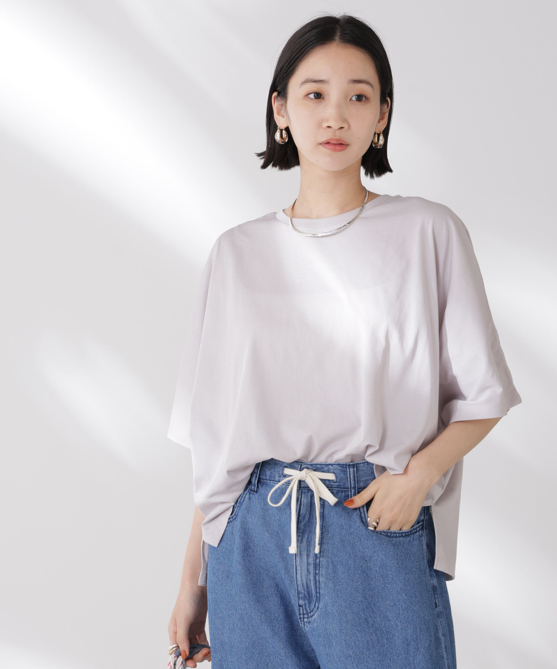 nano･universe「吸水速乾抗菌防臭ドルマンワイドトップス」|Tシャツ・カットソー|