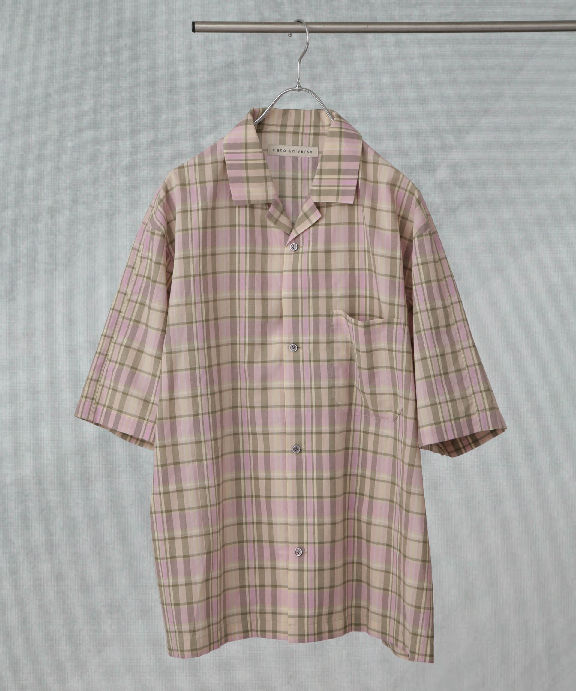 nano･universe「Fabric by INDIA オールドライクマドラスチェックシャツ 半袖」|シャツ・ブラウス|
