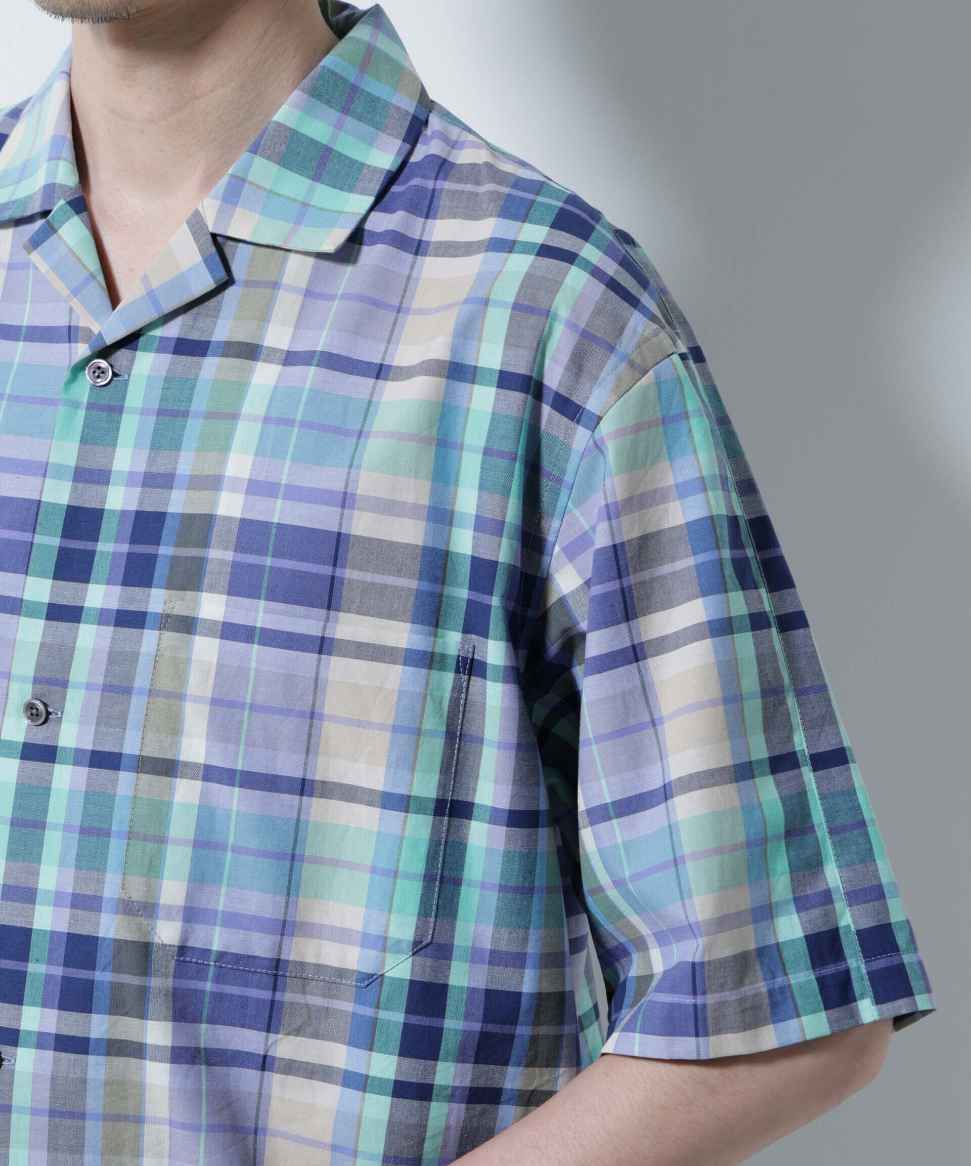 nano･universe「Fabric by INDIA オールドライクマドラスチェックシャツ 半袖」|シャツ・ブラウス|