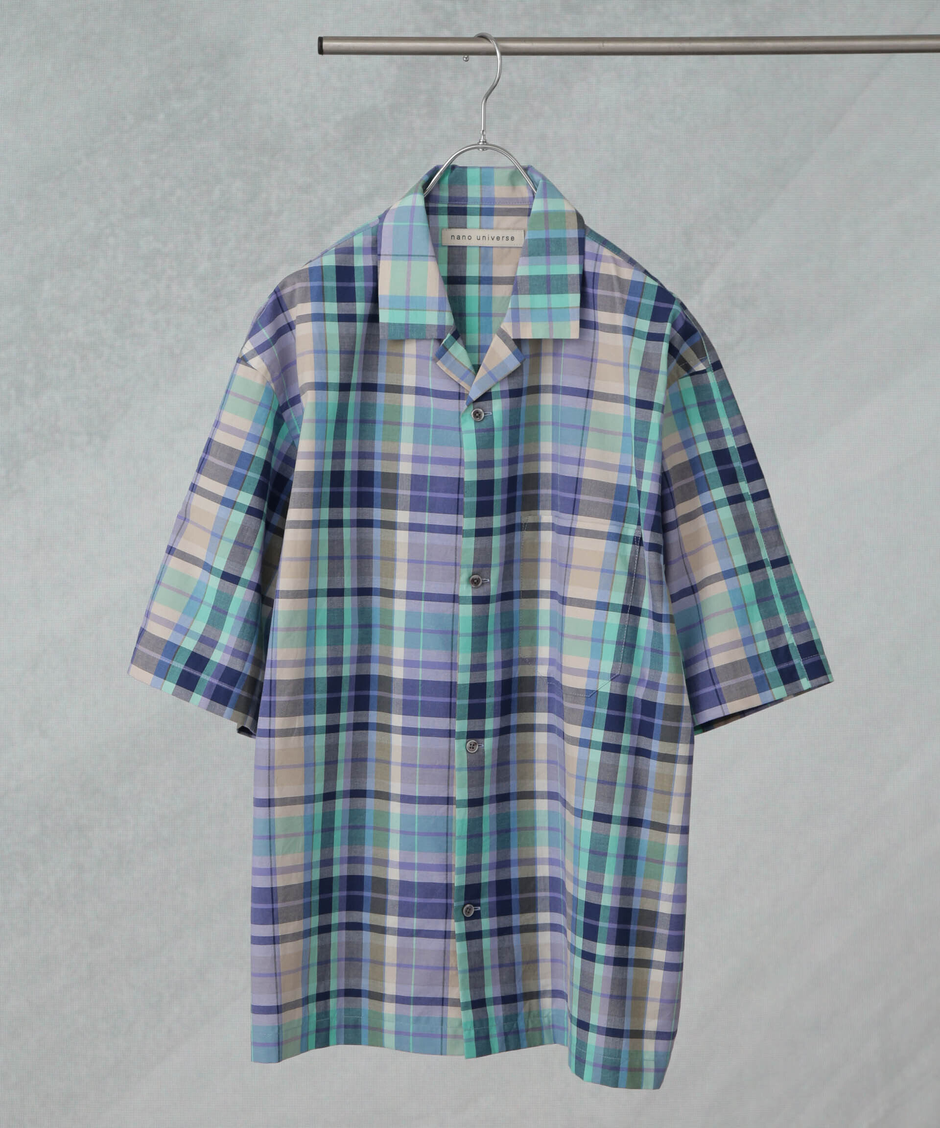 nano･universe「Fabric by INDIA オールドライクマドラスチェックシャツ 半袖」|シャツ・ブラウス|