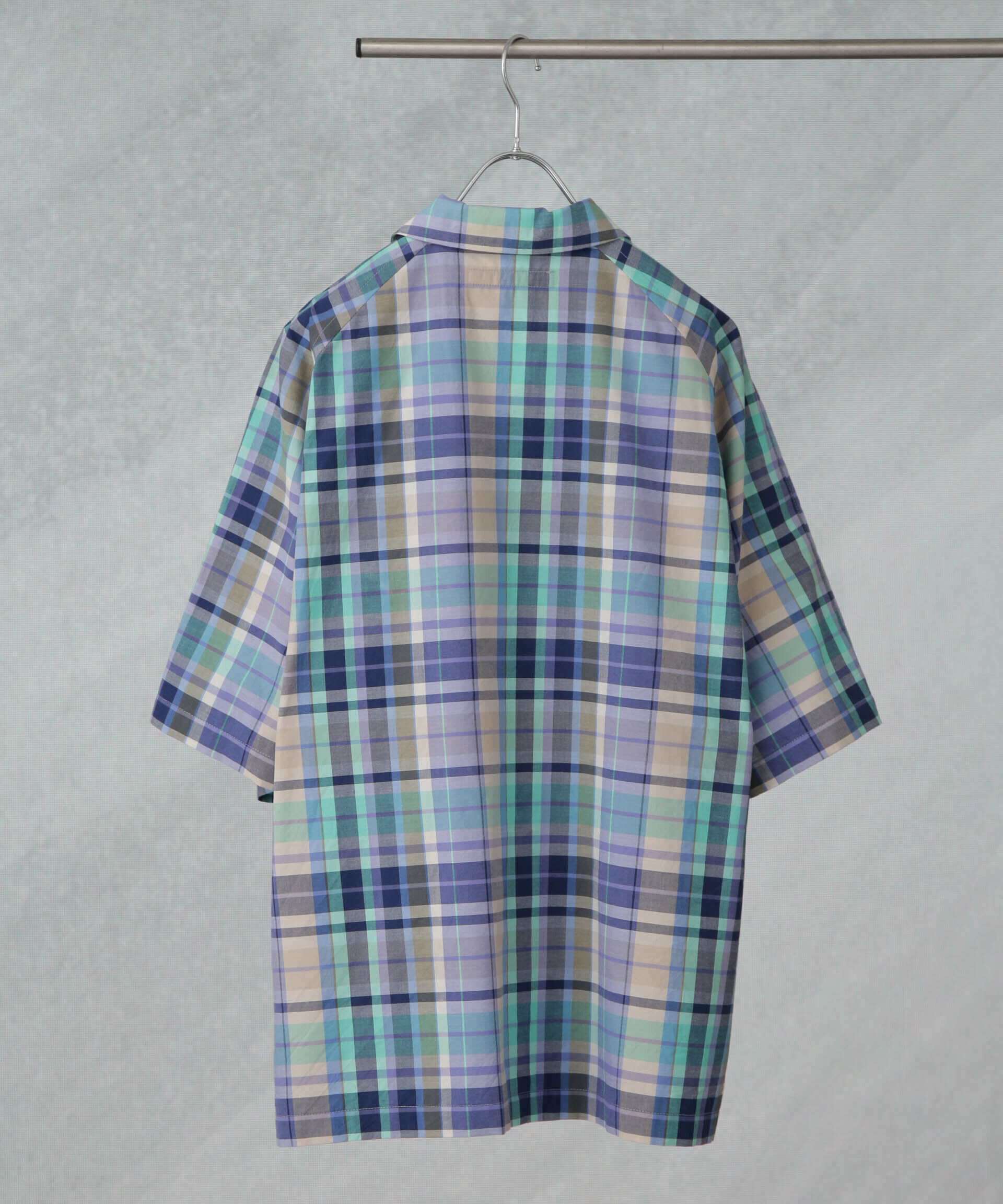 nano･universe「Fabric by INDIA オールドライクマドラスチェックシャツ 半袖」|シャツ・ブラウス|