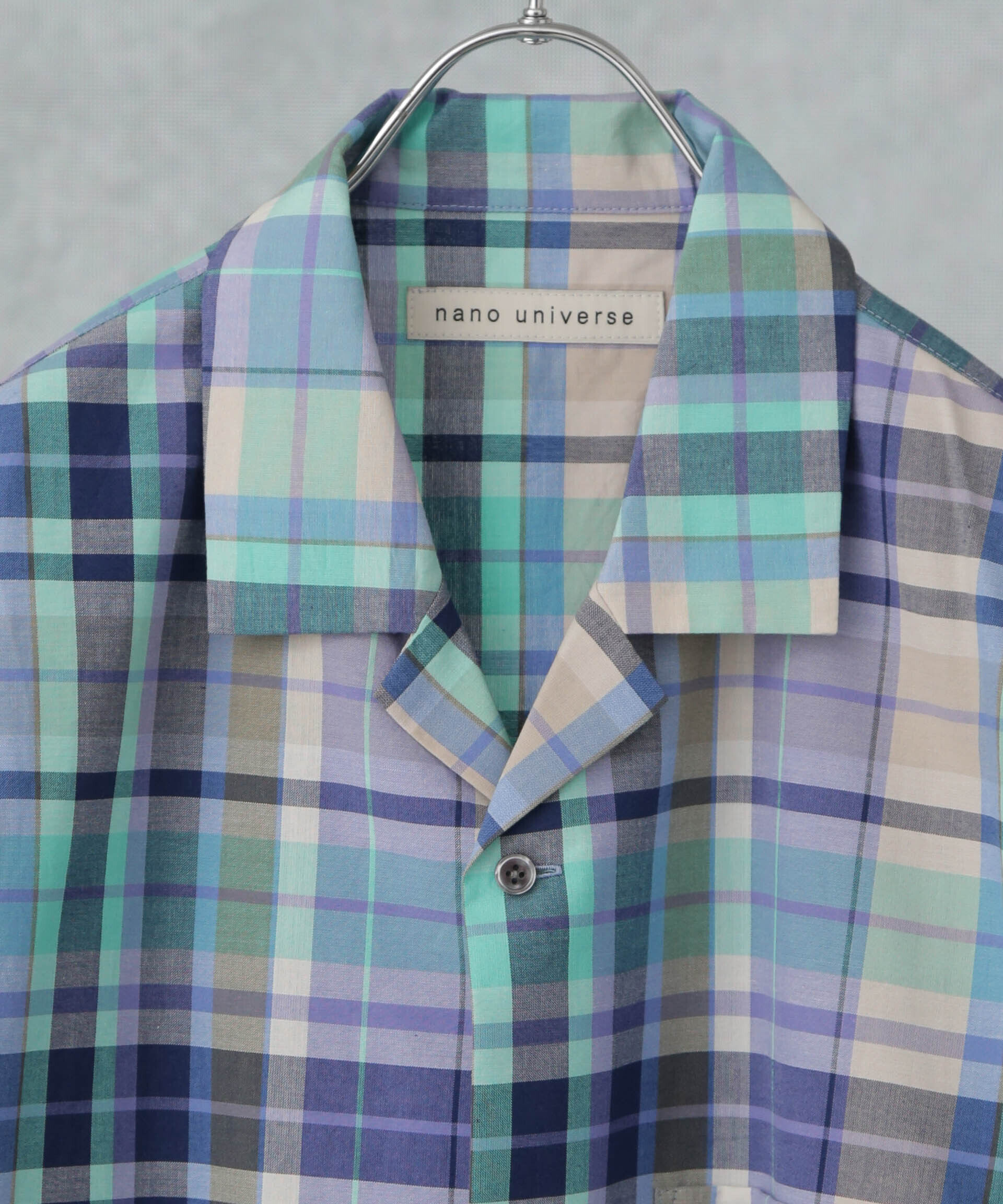nano･universe「Fabric by INDIA オールドライクマドラスチェックシャツ 半袖」|シャツ・ブラウス|