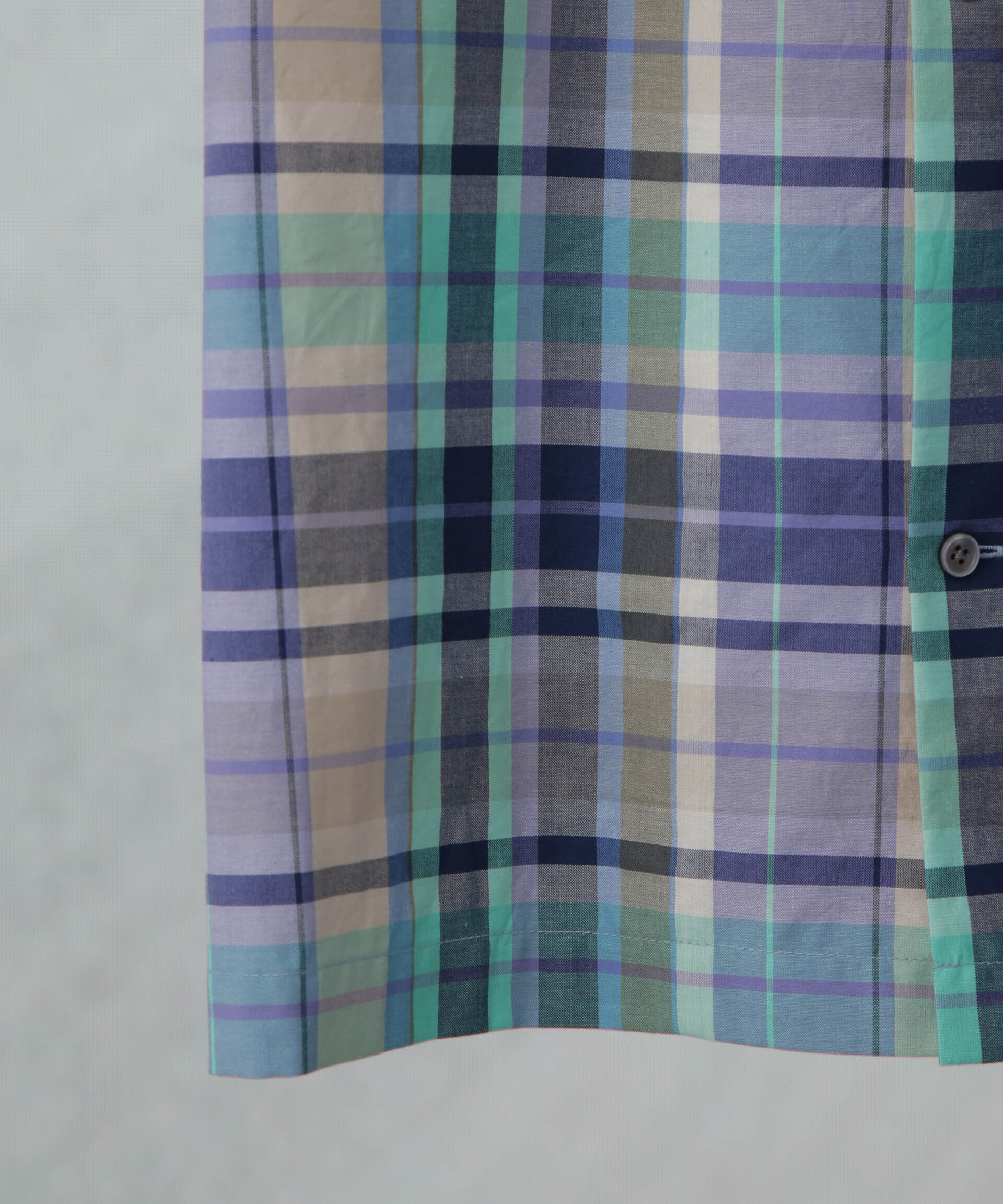 nano･universe「Fabric by INDIA オールドライクマドラスチェックシャツ 半袖」|シャツ・ブラウス|