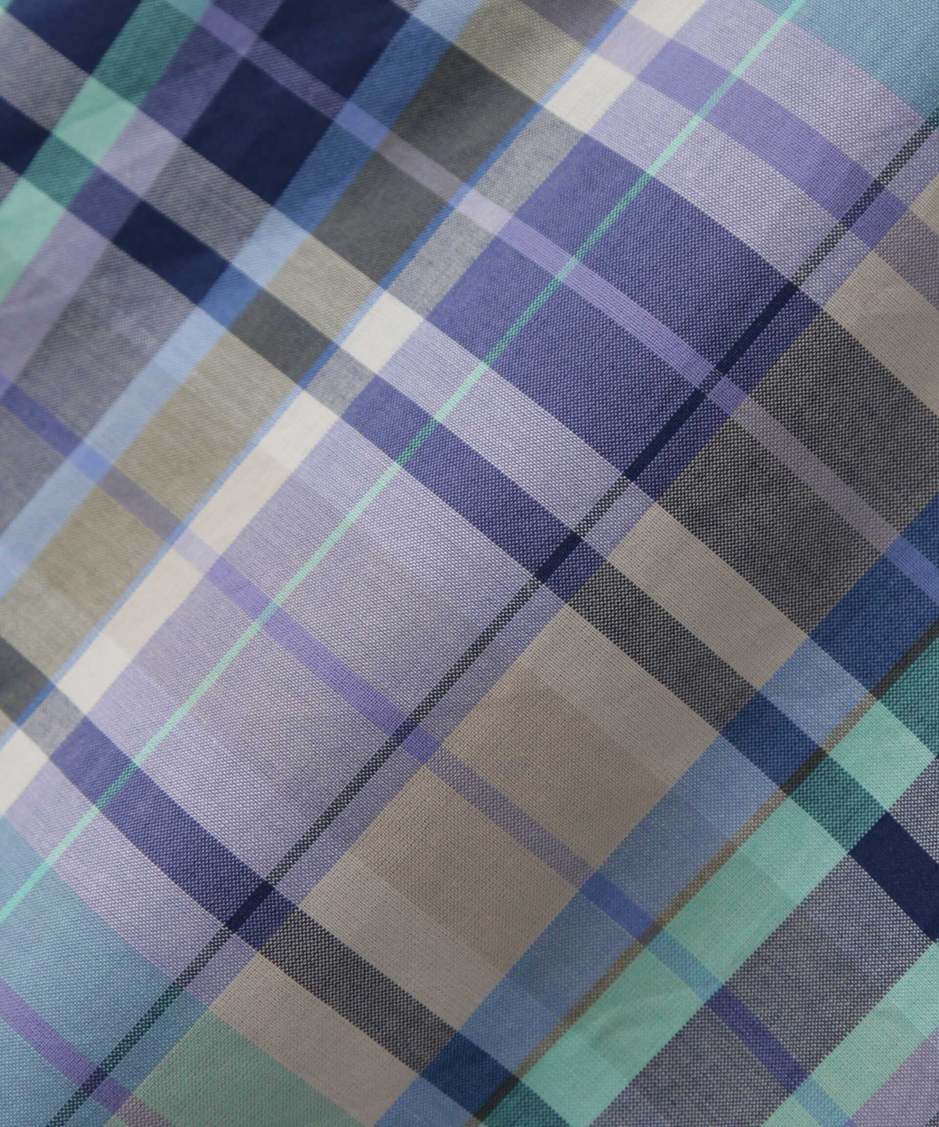 nano･universe「Fabric by INDIA オールドライクマドラスチェックシャツ 半袖」|シャツ・ブラウス|