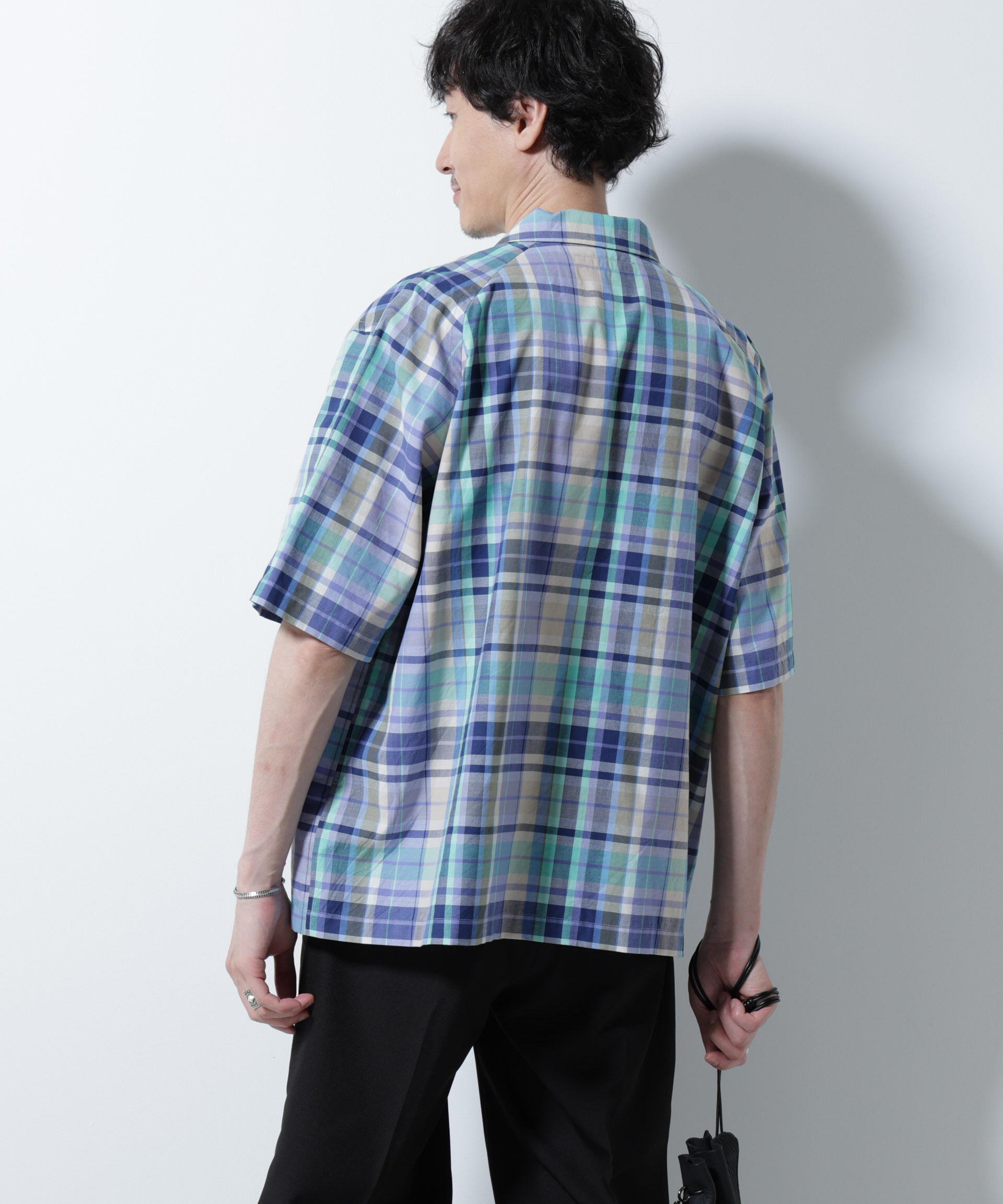 nano･universe「Fabric by INDIA オールドライクマドラスチェックシャツ 半袖」|シャツ・ブラウス|