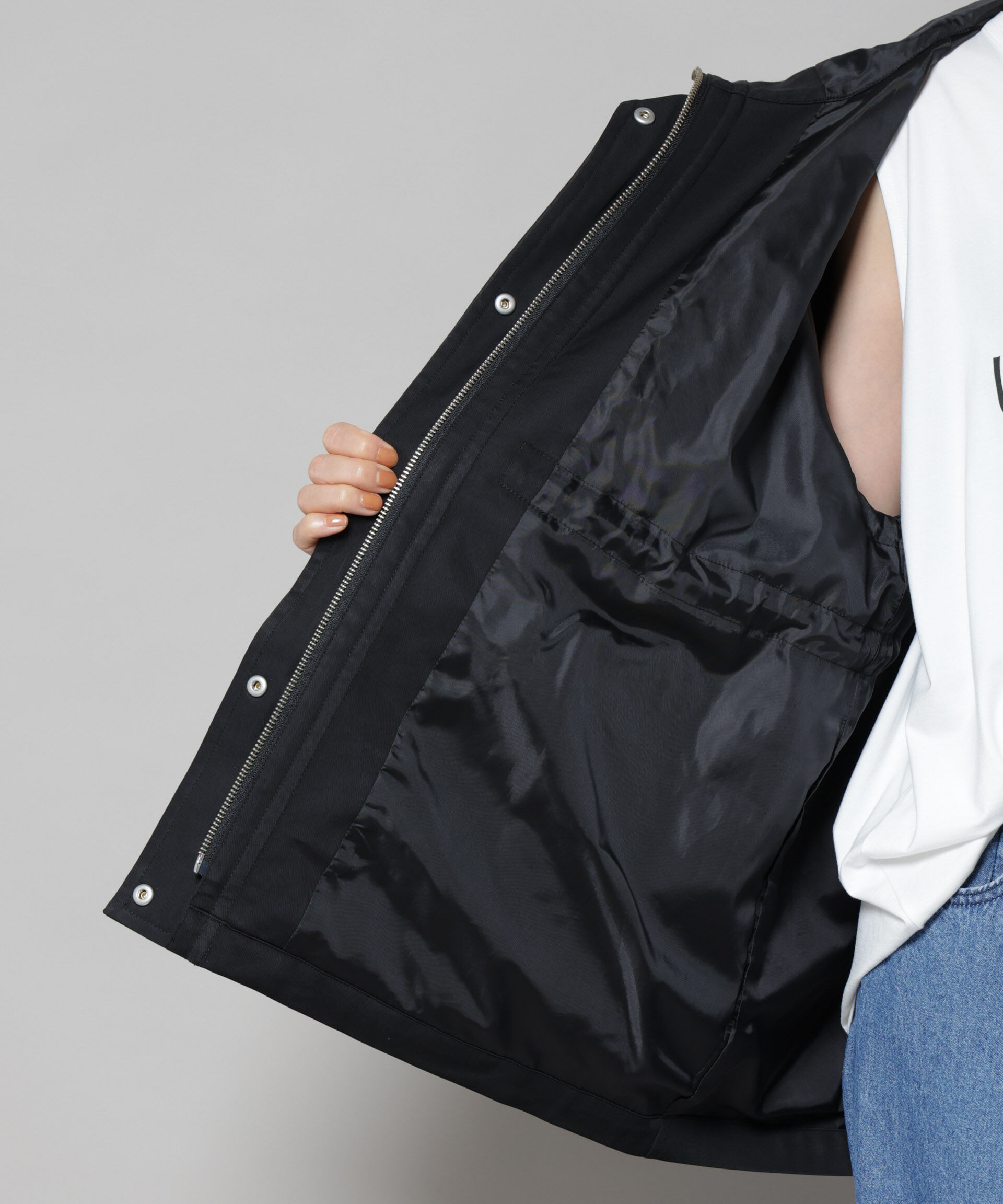 nano･universe「撥水加工フードブルゾン」|ブルゾン・スタジャン|