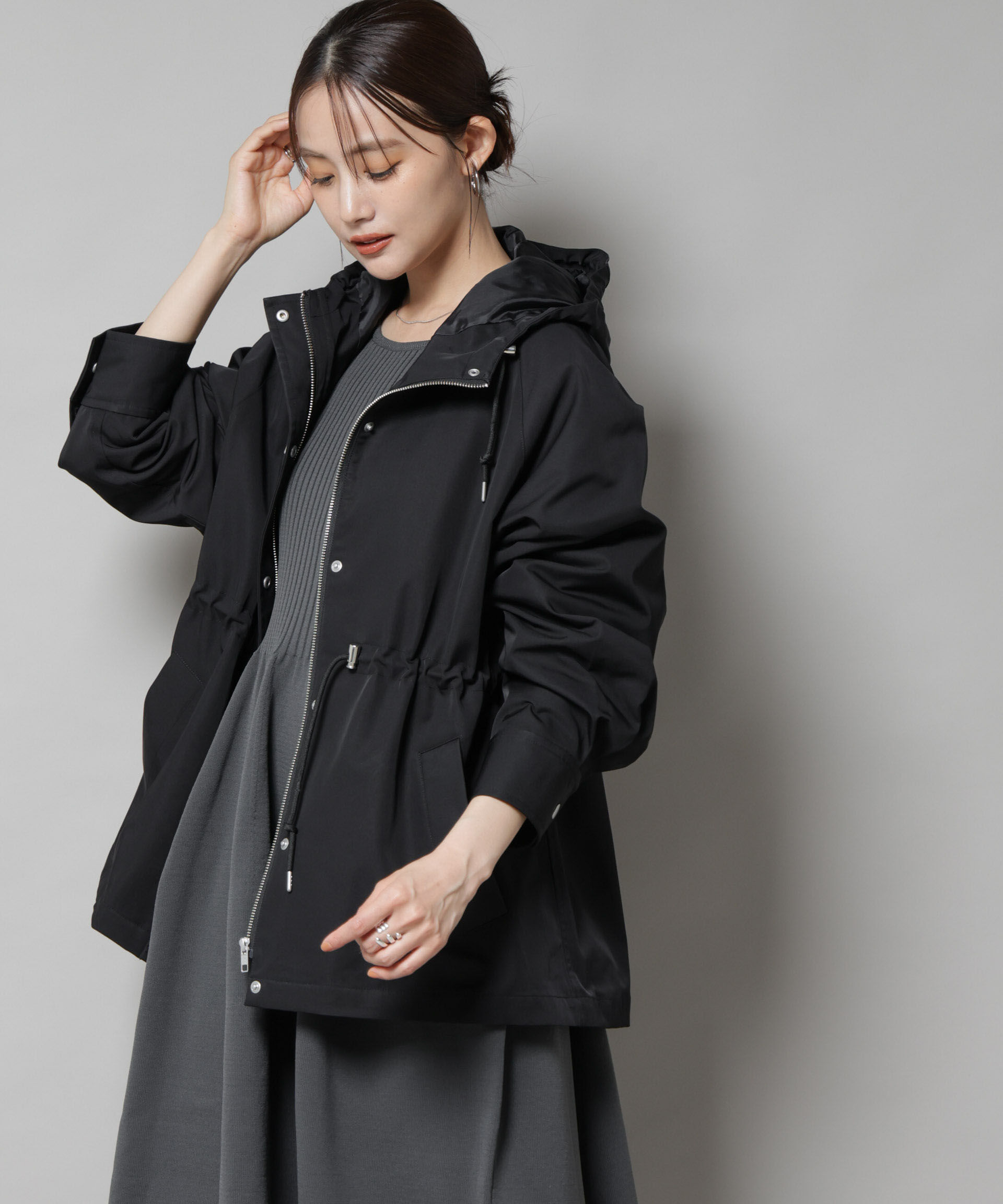 nano･universe「撥水加工フードブルゾン」|ブルゾン・スタジャン|