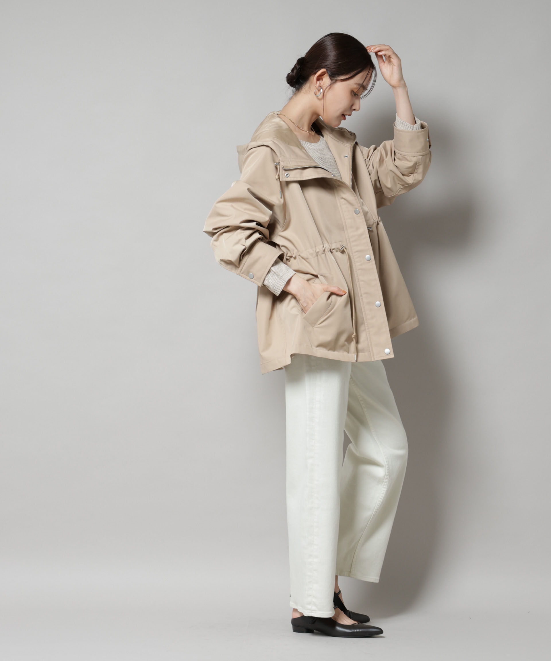 nano･universe「撥水加工フードブルゾン」|ブルゾン・スタジャン|