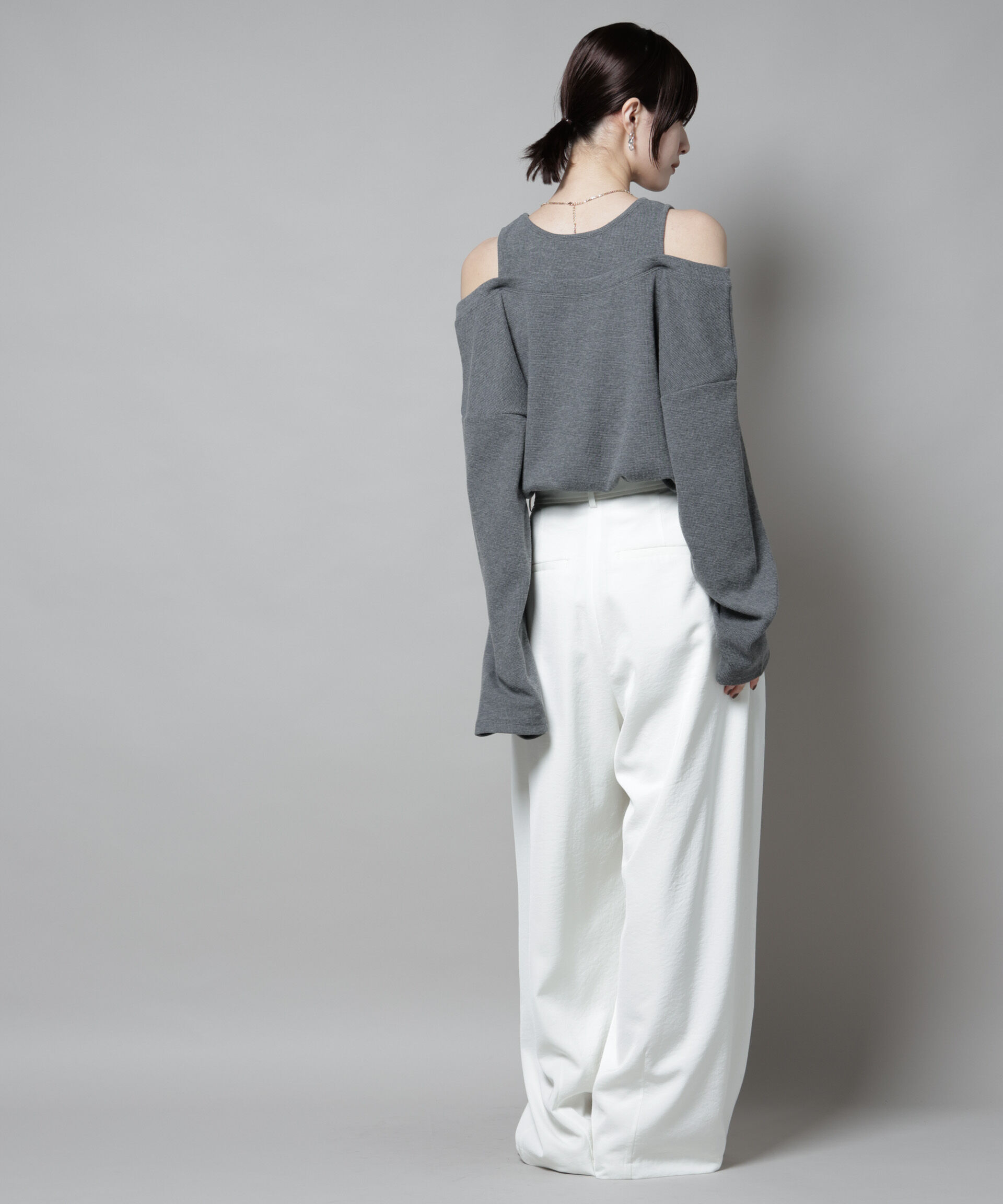 nano･universe「フェイクレイヤードワッフルカットトップス」|Tシャツ・カットソー|