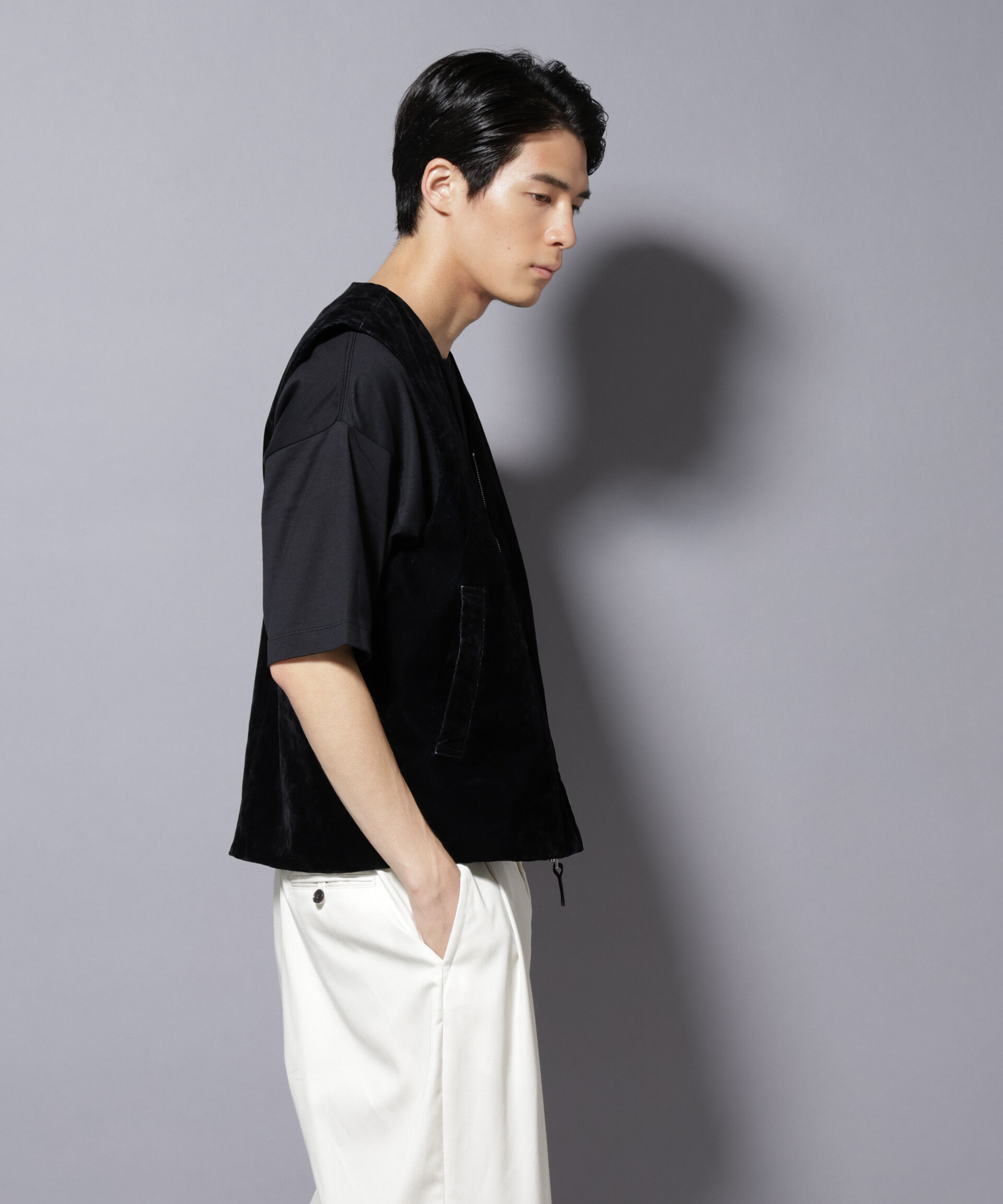 nano･universe「フロッキーデニム  ZIPベスト 」|ダウンベスト・ベスト|