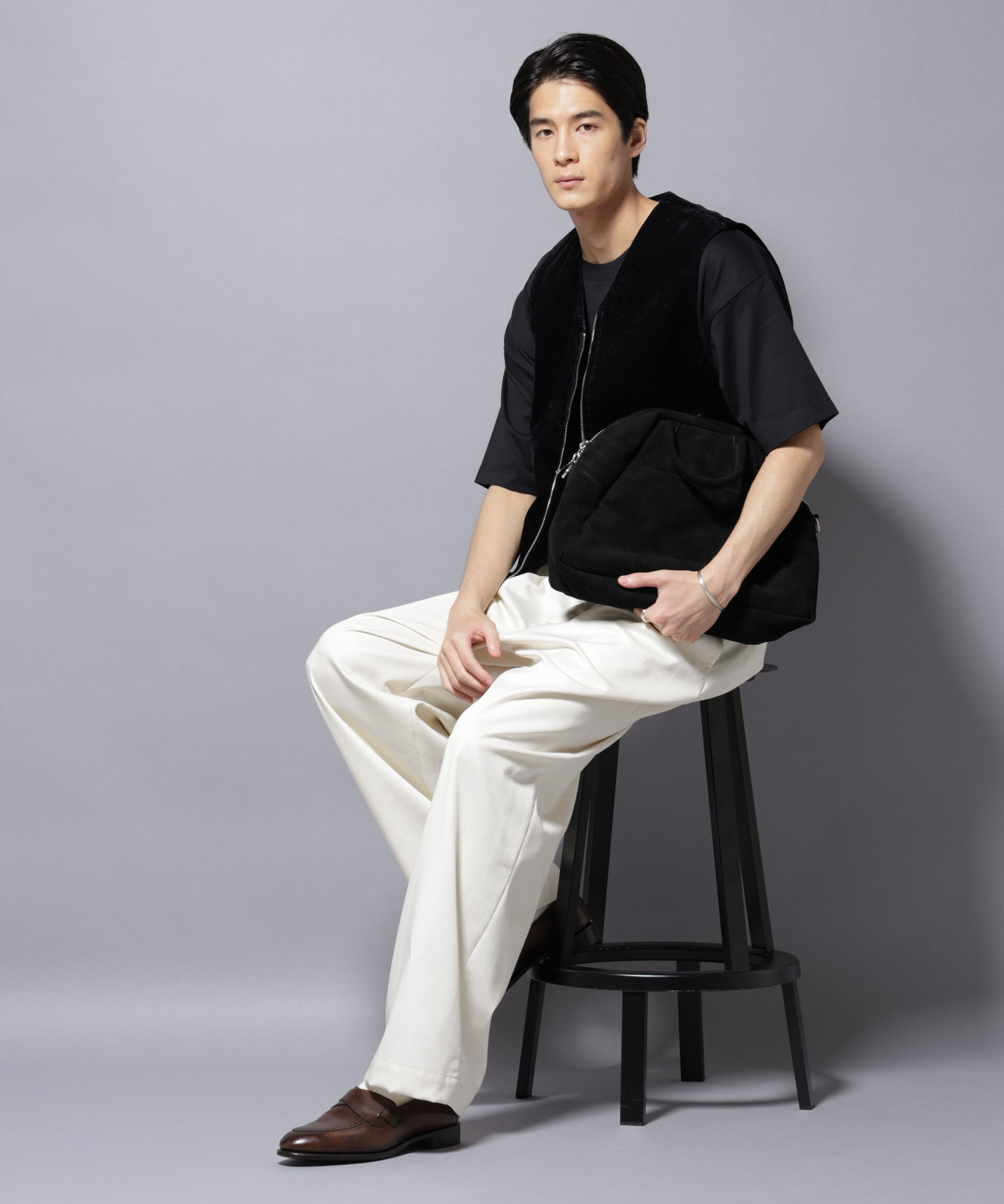 nano･universe「フロッキーデニム  ZIPベスト 」|ダウンベスト・ベスト|