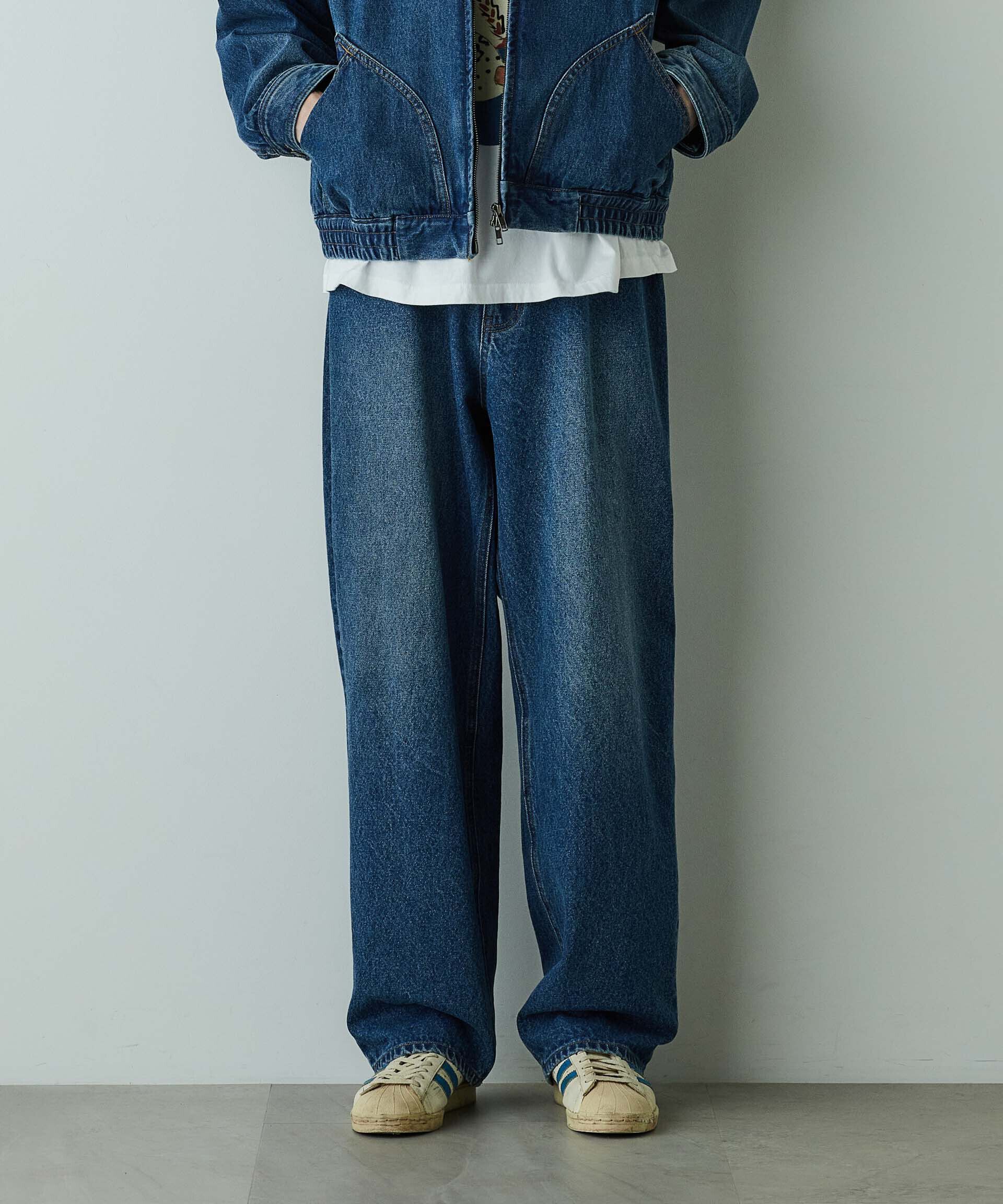  「「HOTEL PALACE」オテルパラス 13ozバイオブリーチルーズシルエットデニムパンツ」|デニム|