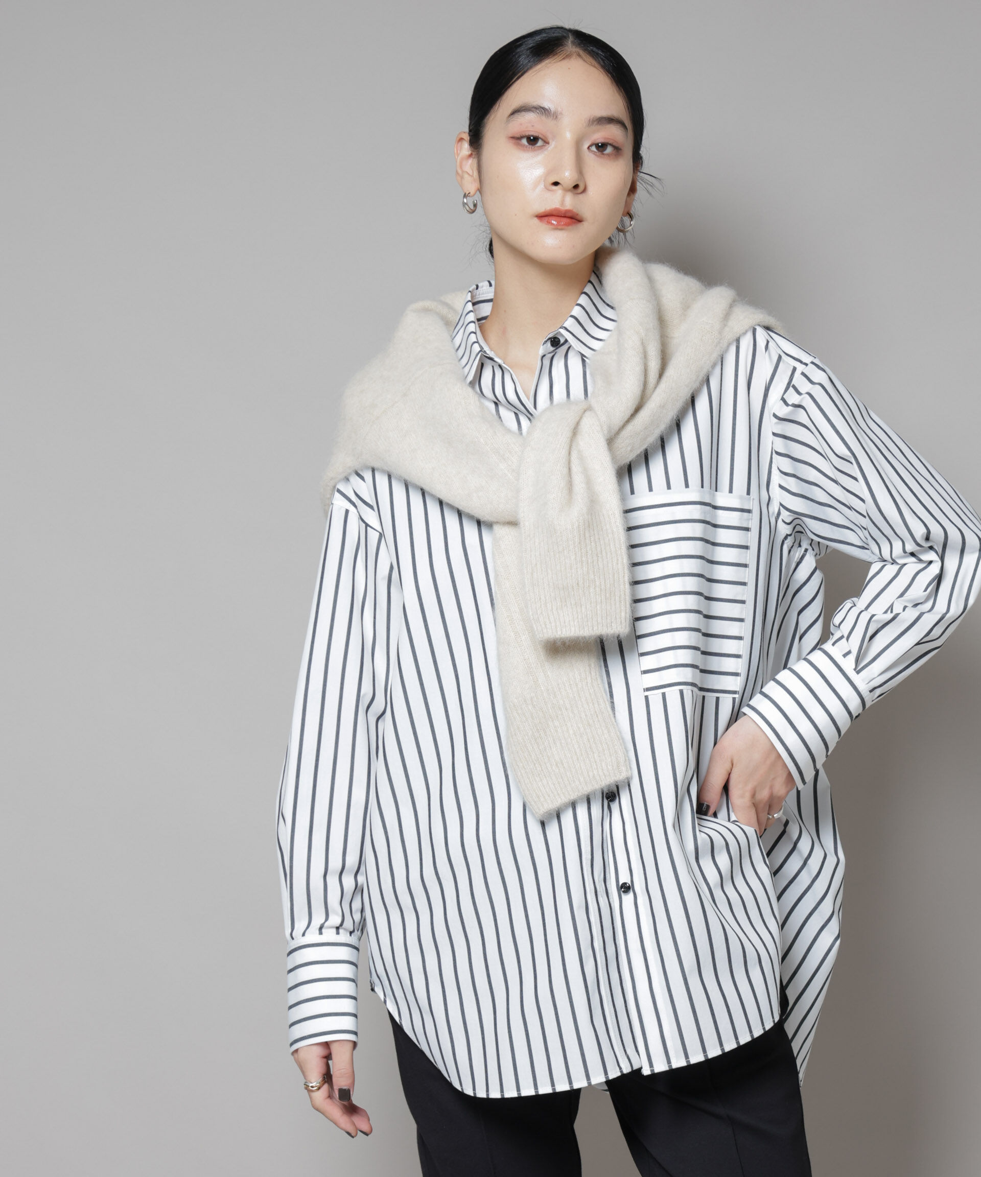 nano･universe「バッククロスオーバーシャツ」|シャツ・ブラウス|