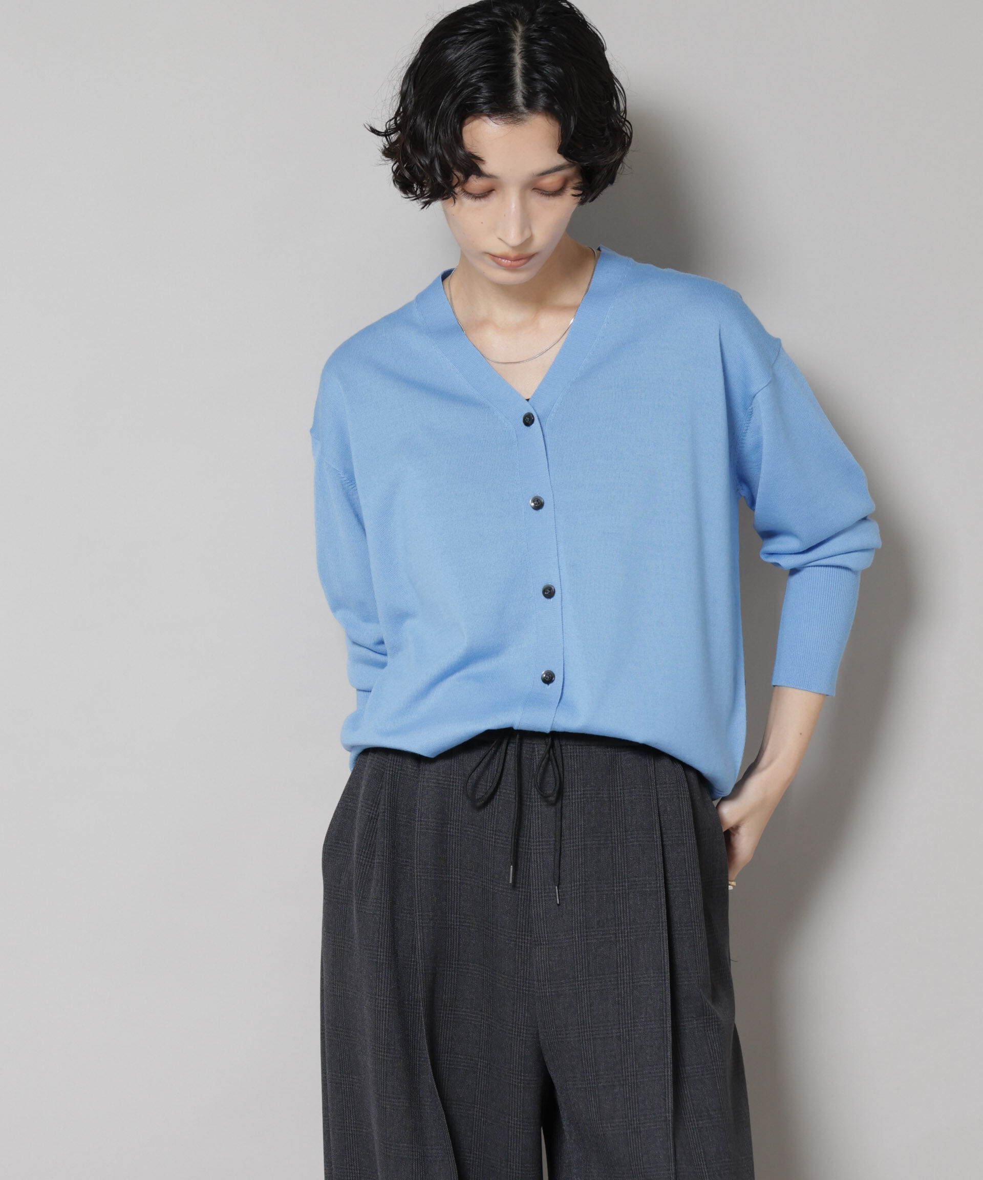 nano･universe「毛玉レスニット2wayカシュクールカーディガン」|ニット・セーター|