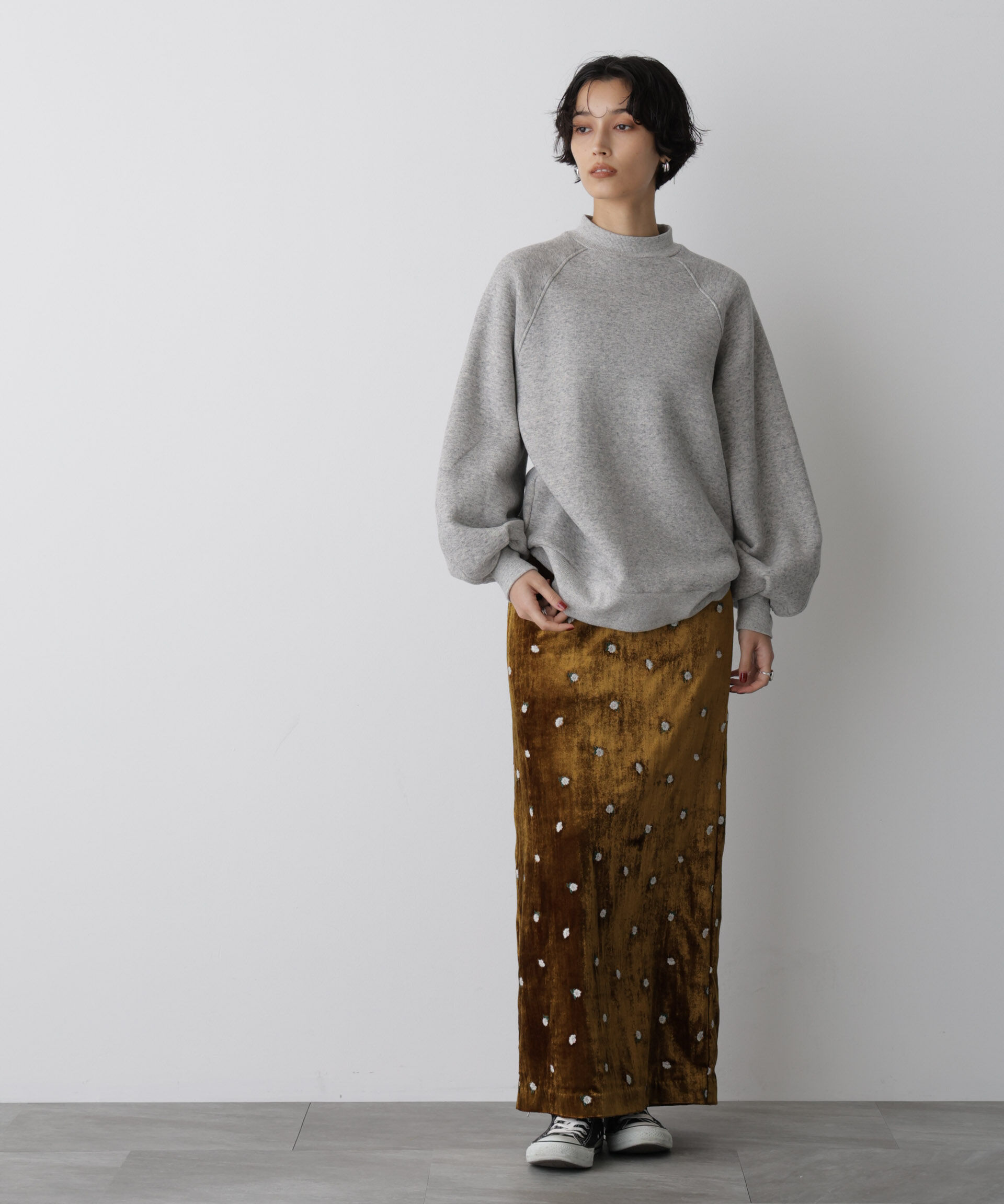  「「STEVELOUR」ベロアブルームロングスカート(セットアップ可)」|スカート|