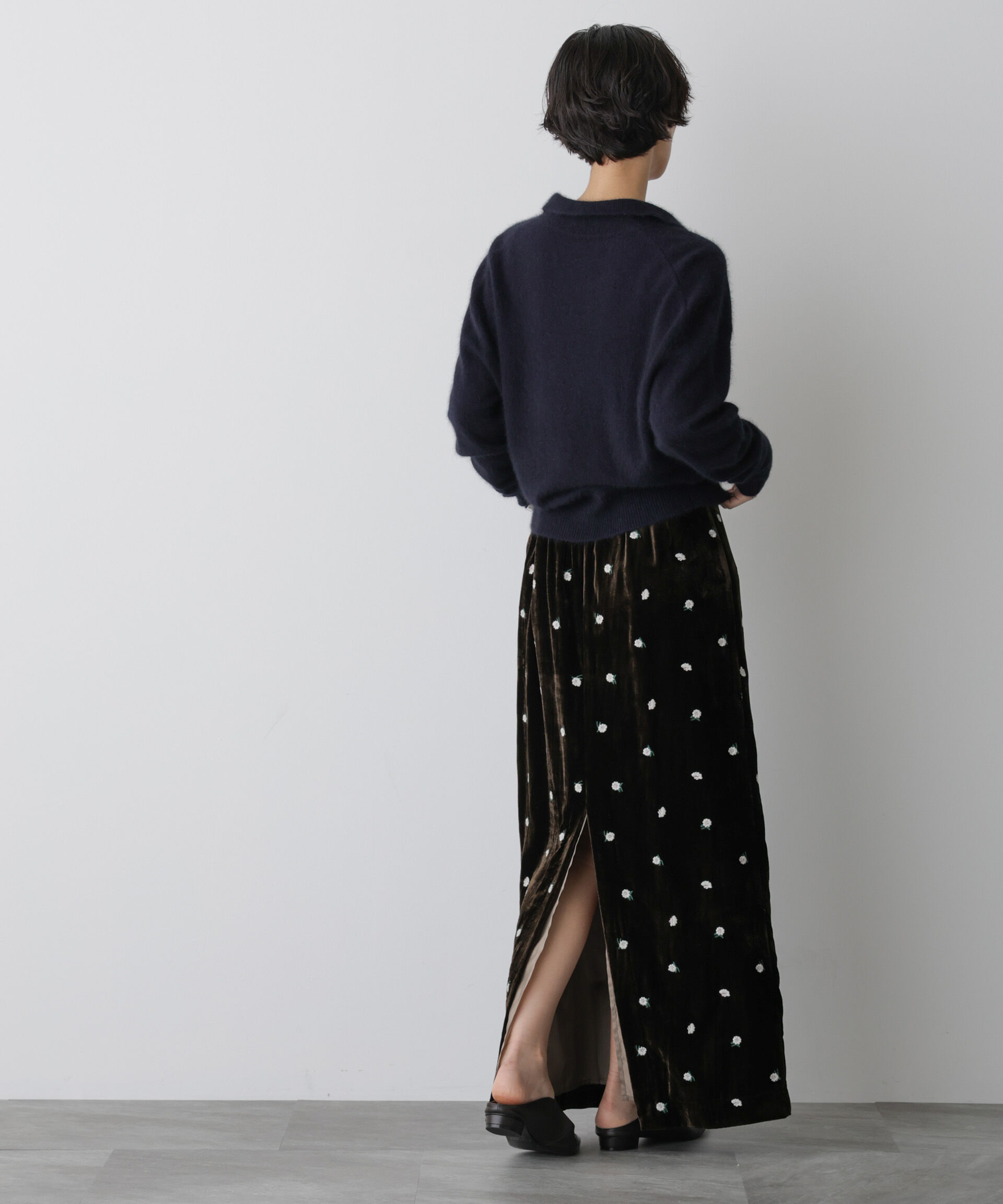  「「STEVELOUR」ベロアブルームロングスカート(セットアップ可)」|スカート|