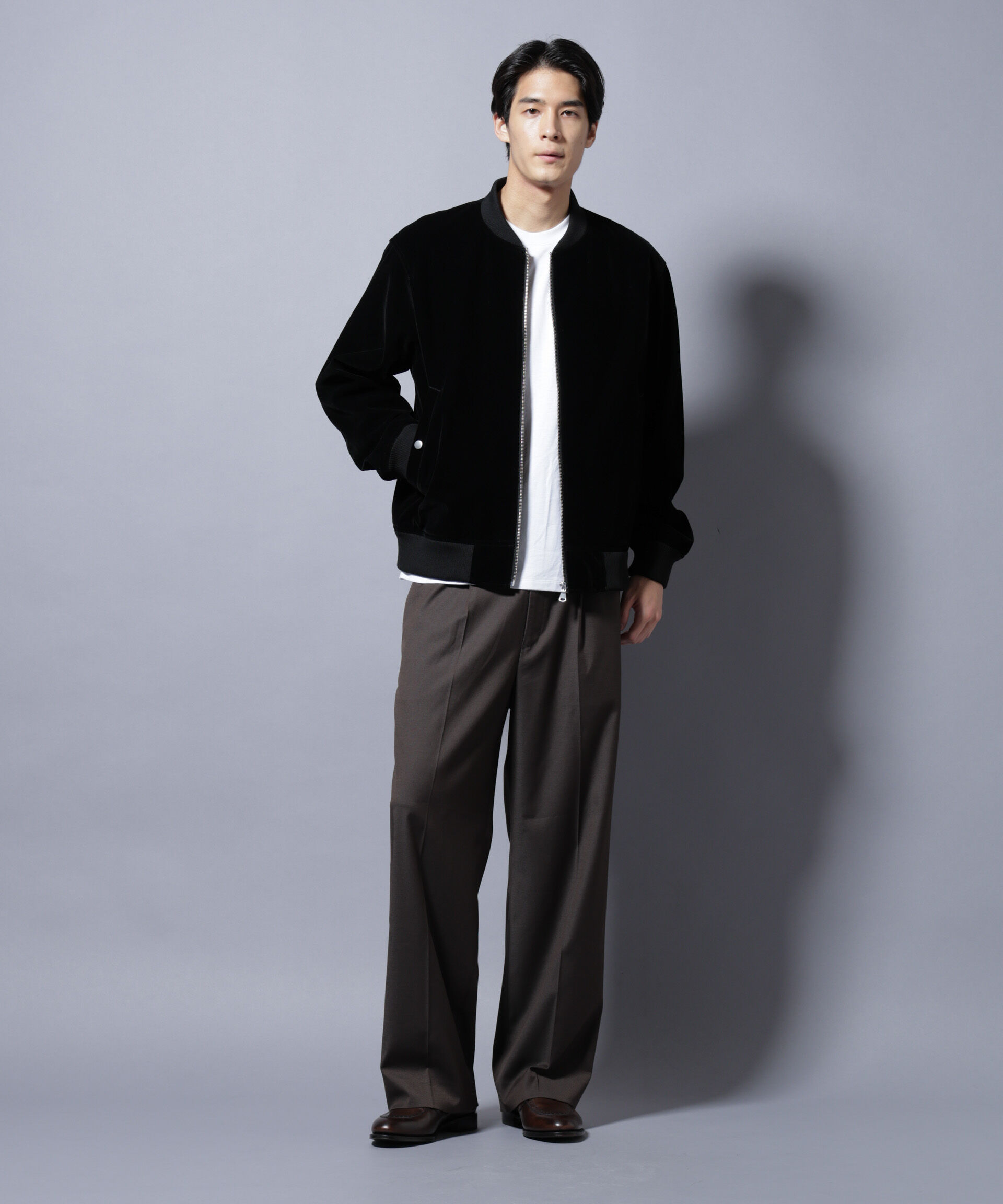 nano･universe「ベロア MA-1」|ブルゾン・スタジャン|