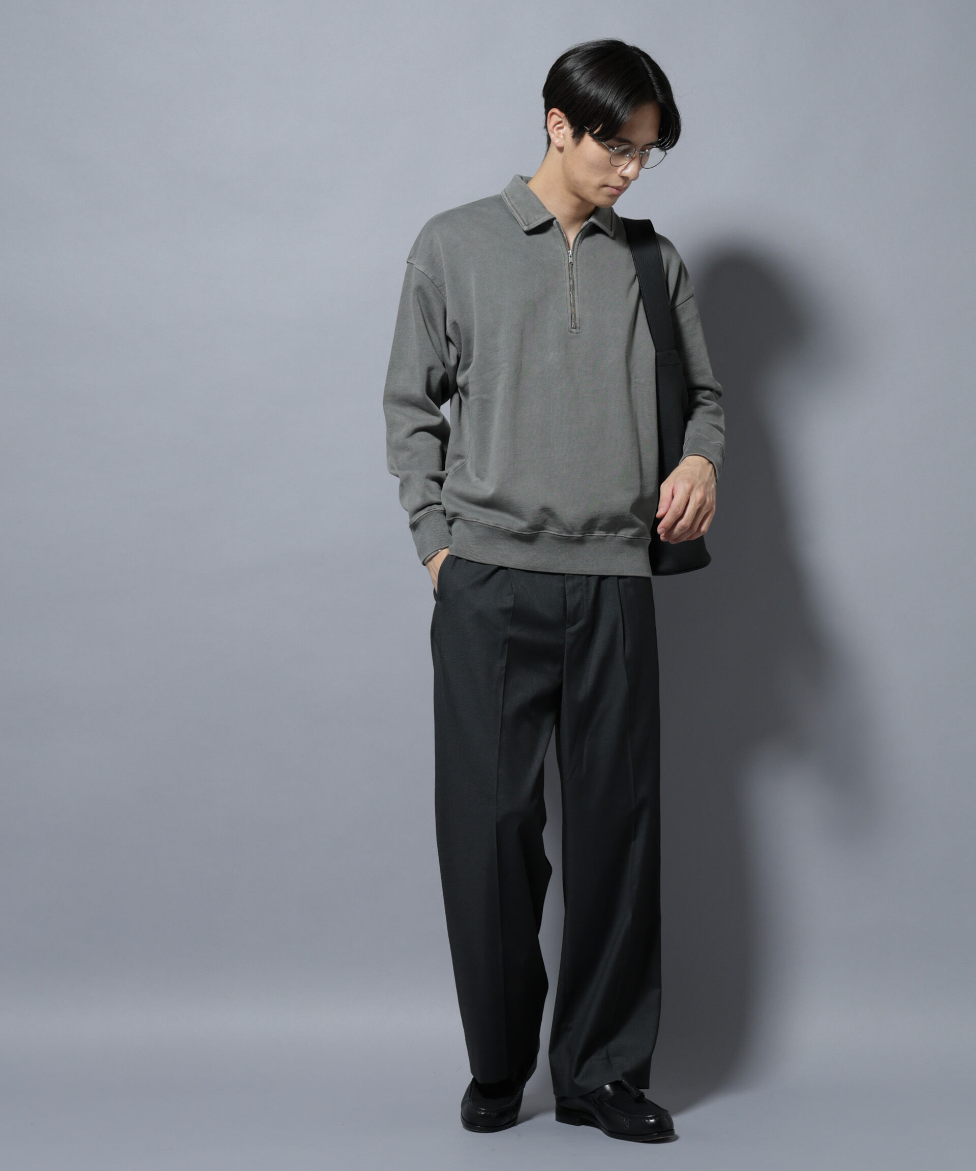 nano･universe「ヴィンテージライク ハーフZIPスウェット」|Tシャツ・カットソー|