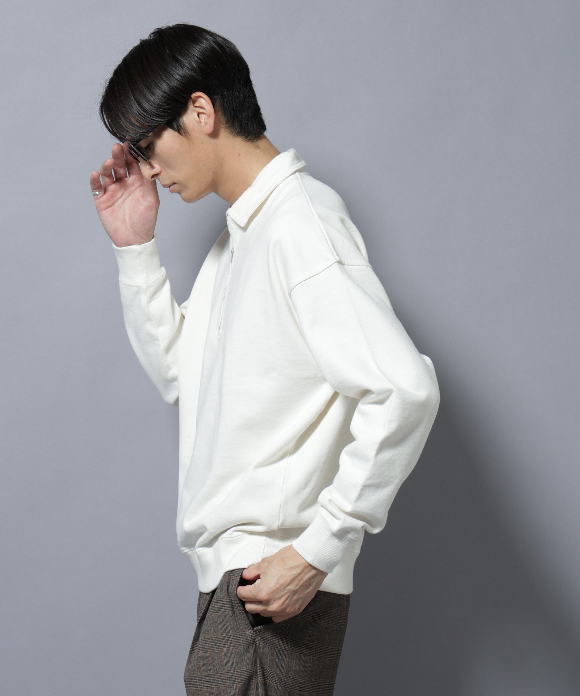 nano･universe「ヴィンテージライク ハーフZIPスウェット」|Tシャツ・カットソー|