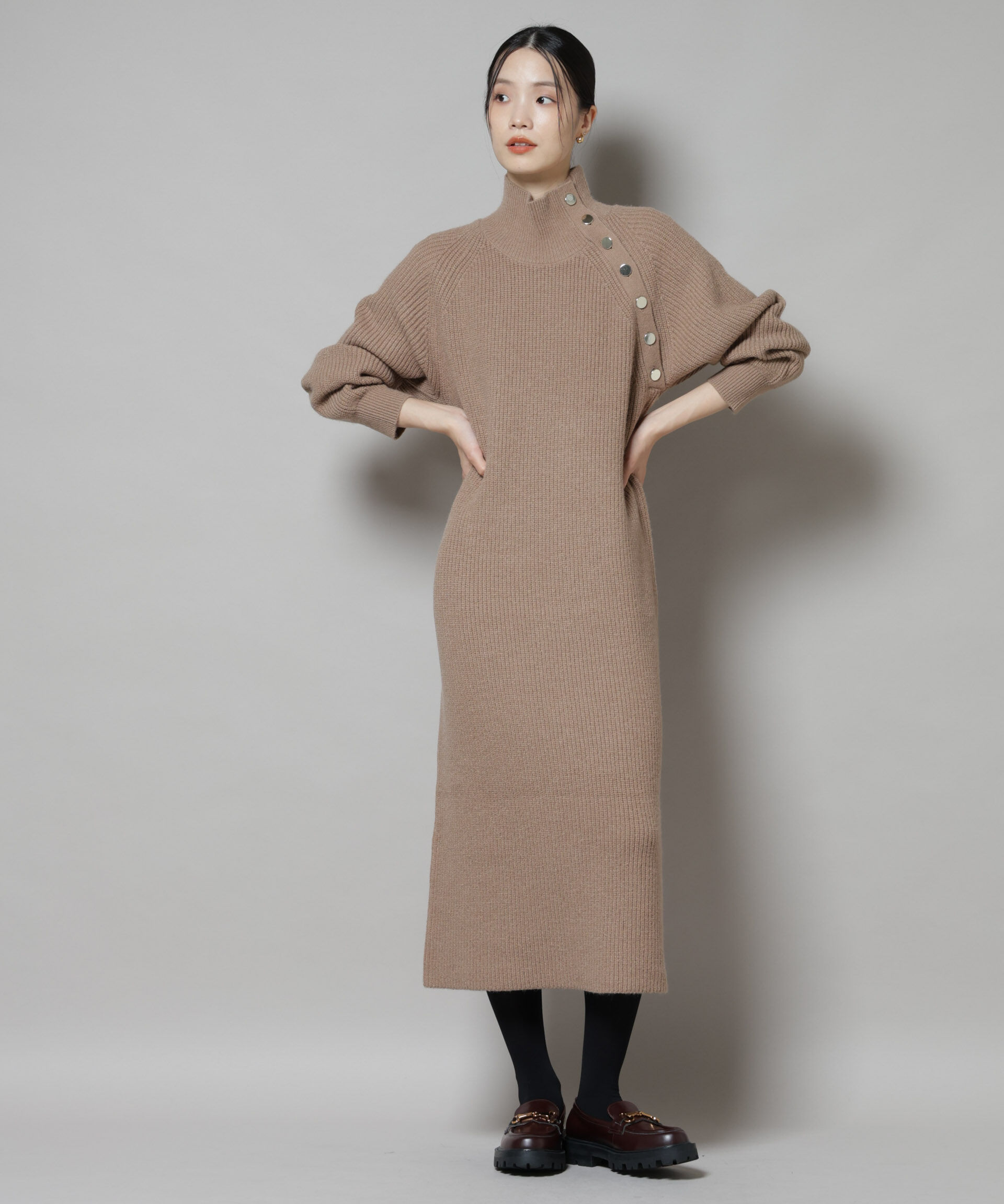 nano･universe「釦ディティールニットワンピース」|ワンピース|