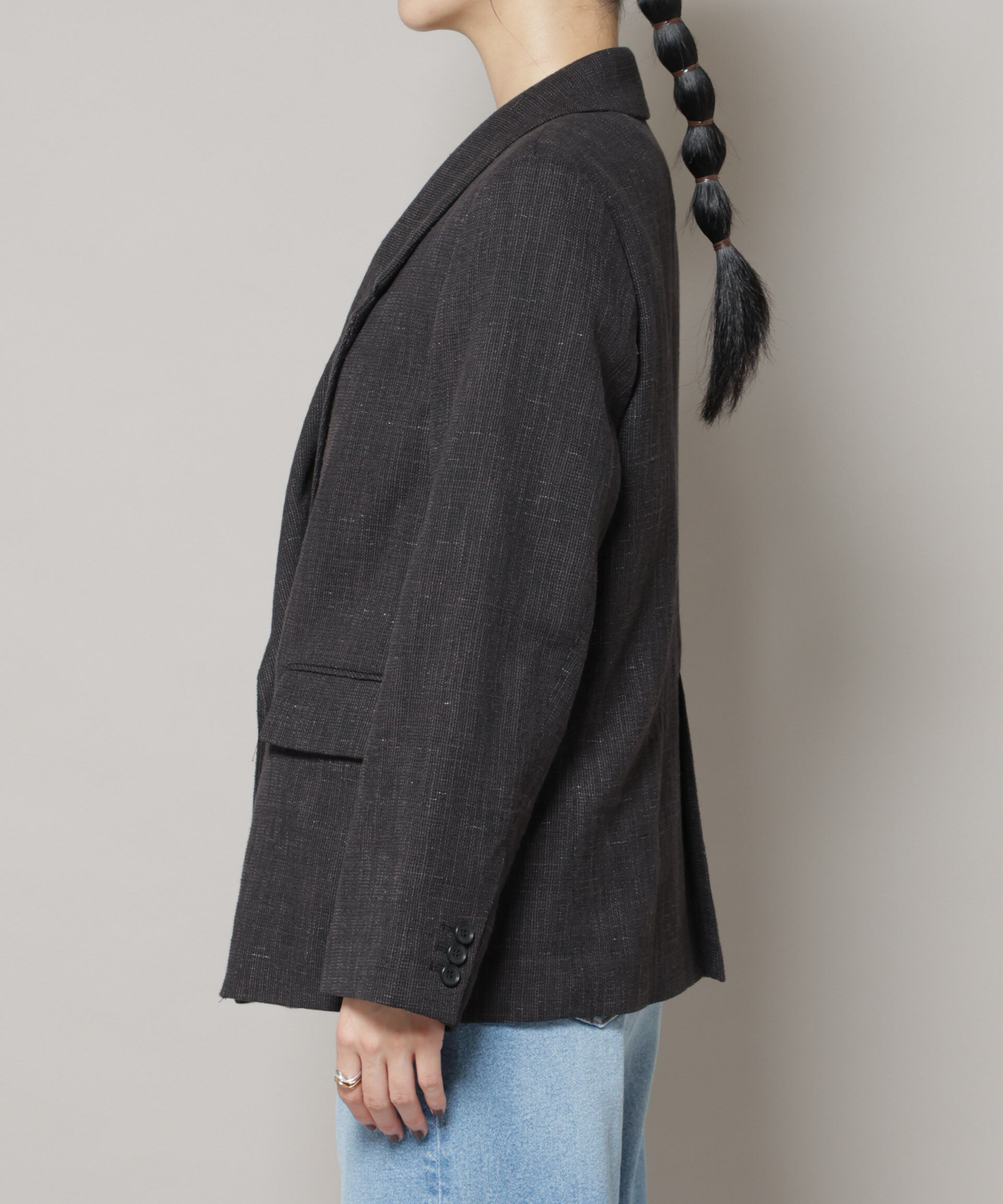 nano･universe「ツイードセミダブルジャケット(セットアップ可)」|テーラードジャケット|