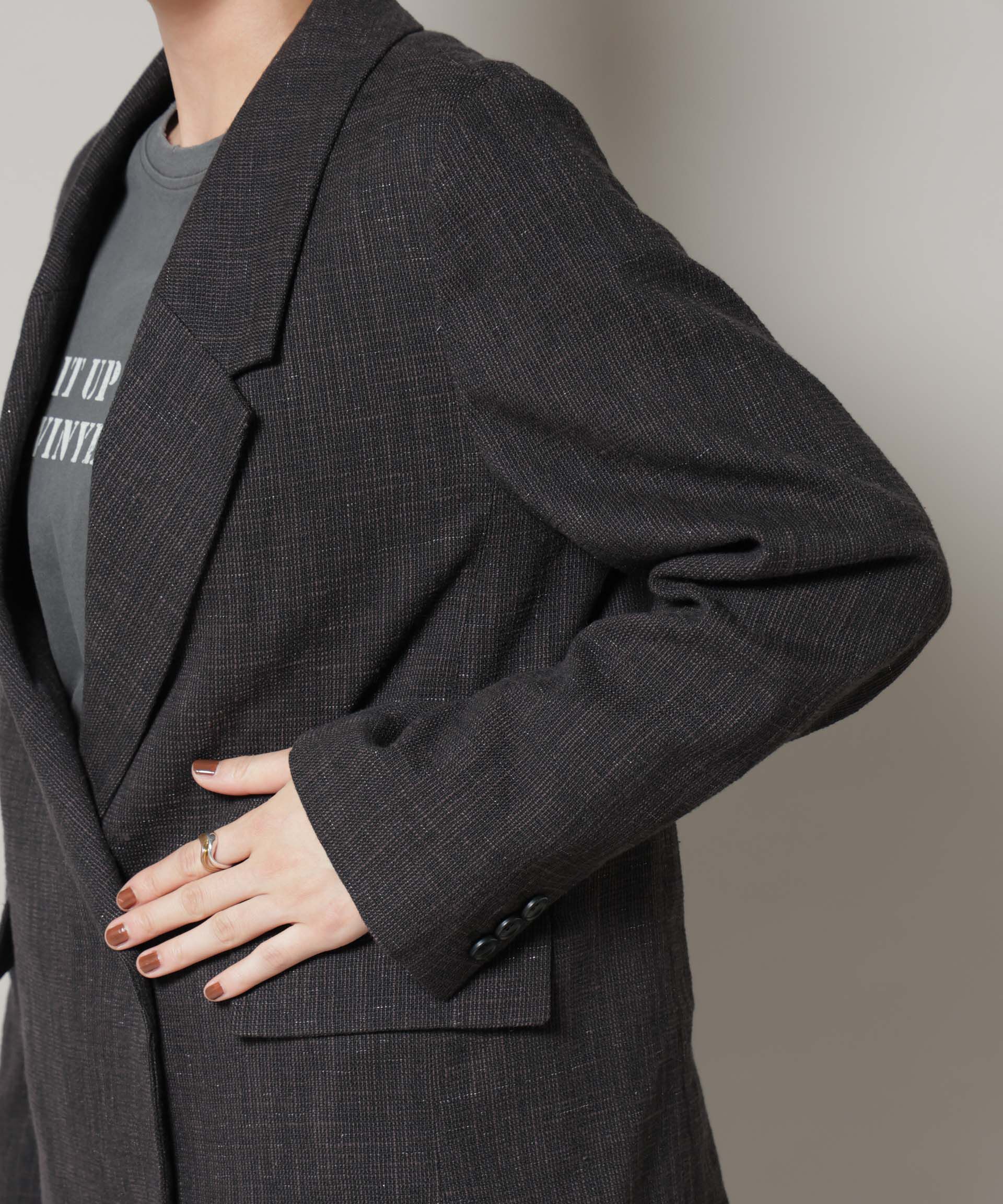 nano･universe「ツイードセミダブルジャケット(セットアップ可)」|テーラードジャケット|