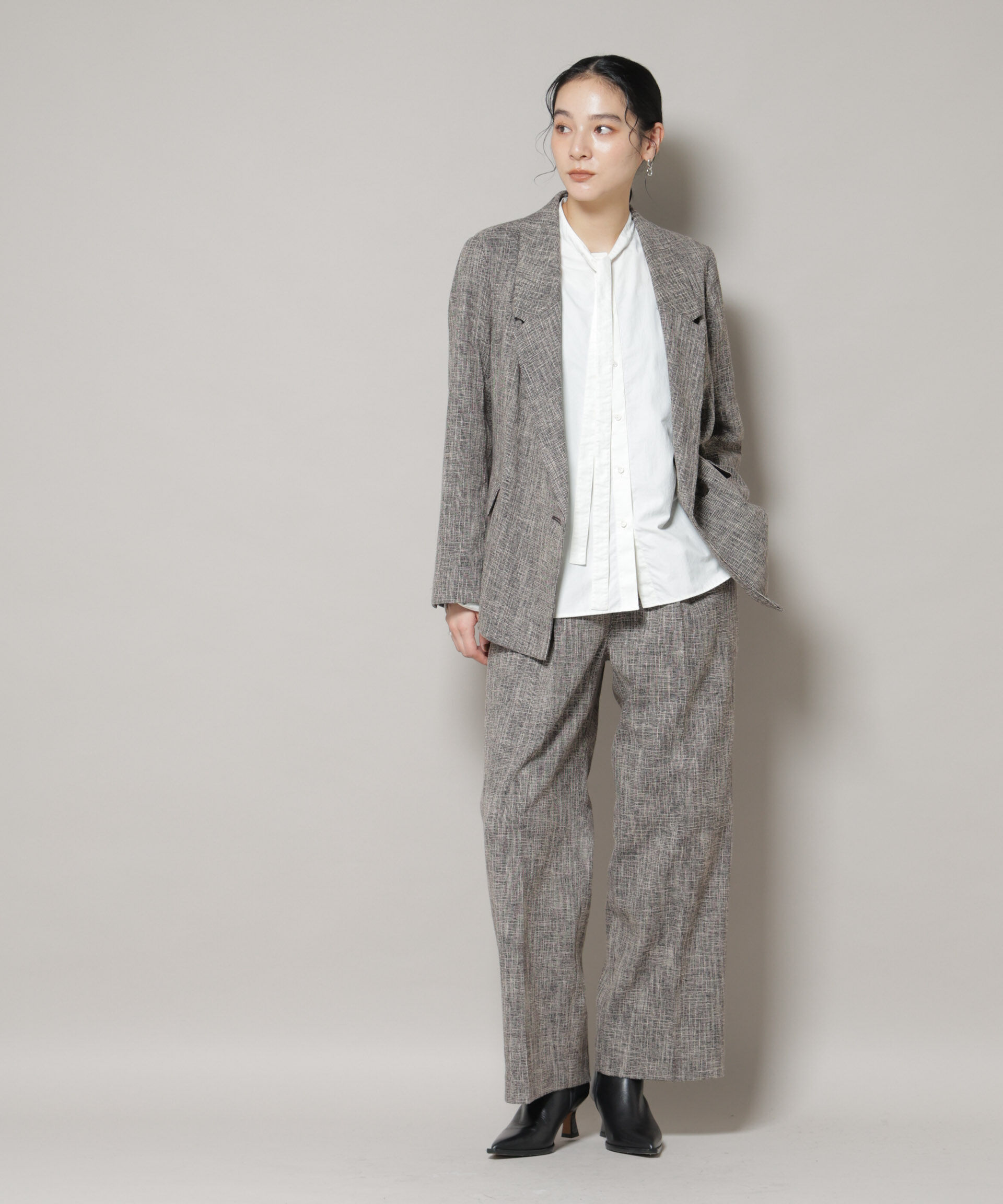 nano･universe「ツイードセミダブルジャケット(セットアップ可)」|テーラードジャケット|