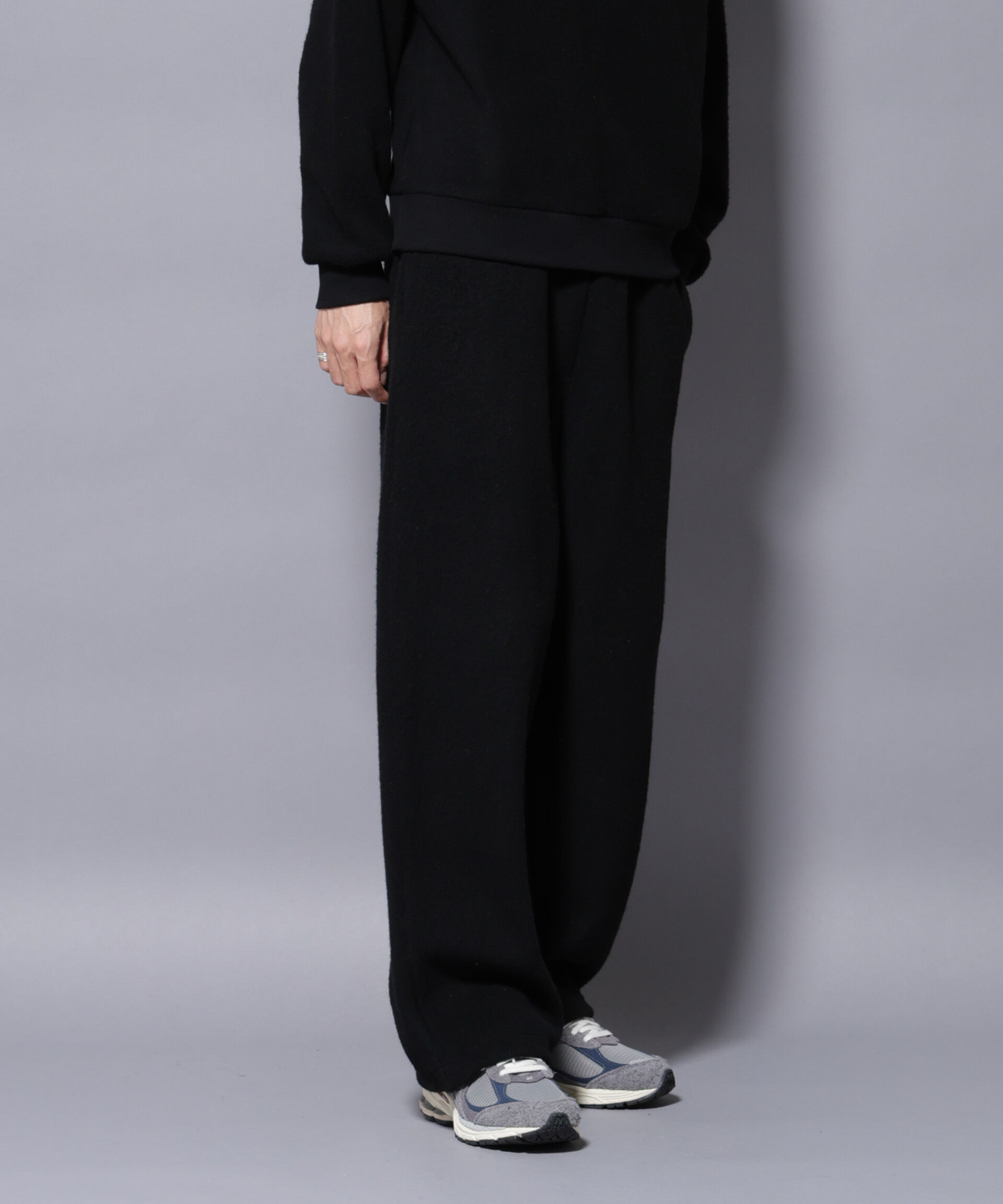 nano･universe「MIYATA&times;NANO JAPANMADE　ウールコットンイージーパンツ」|チノ|ブラック