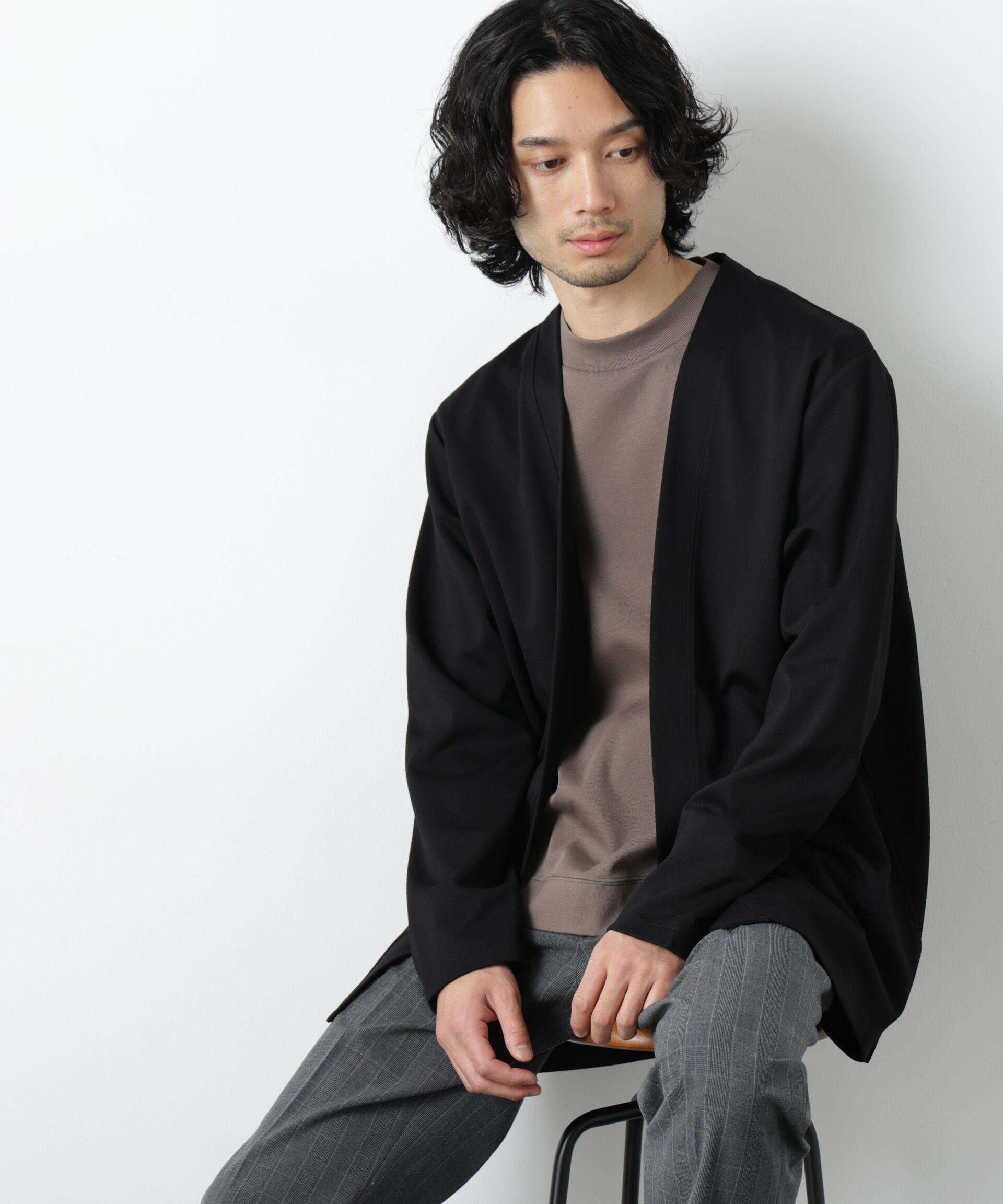 nano･universe「ダブルジャージー着流しカーディガン」|Tシャツ・カットソー|