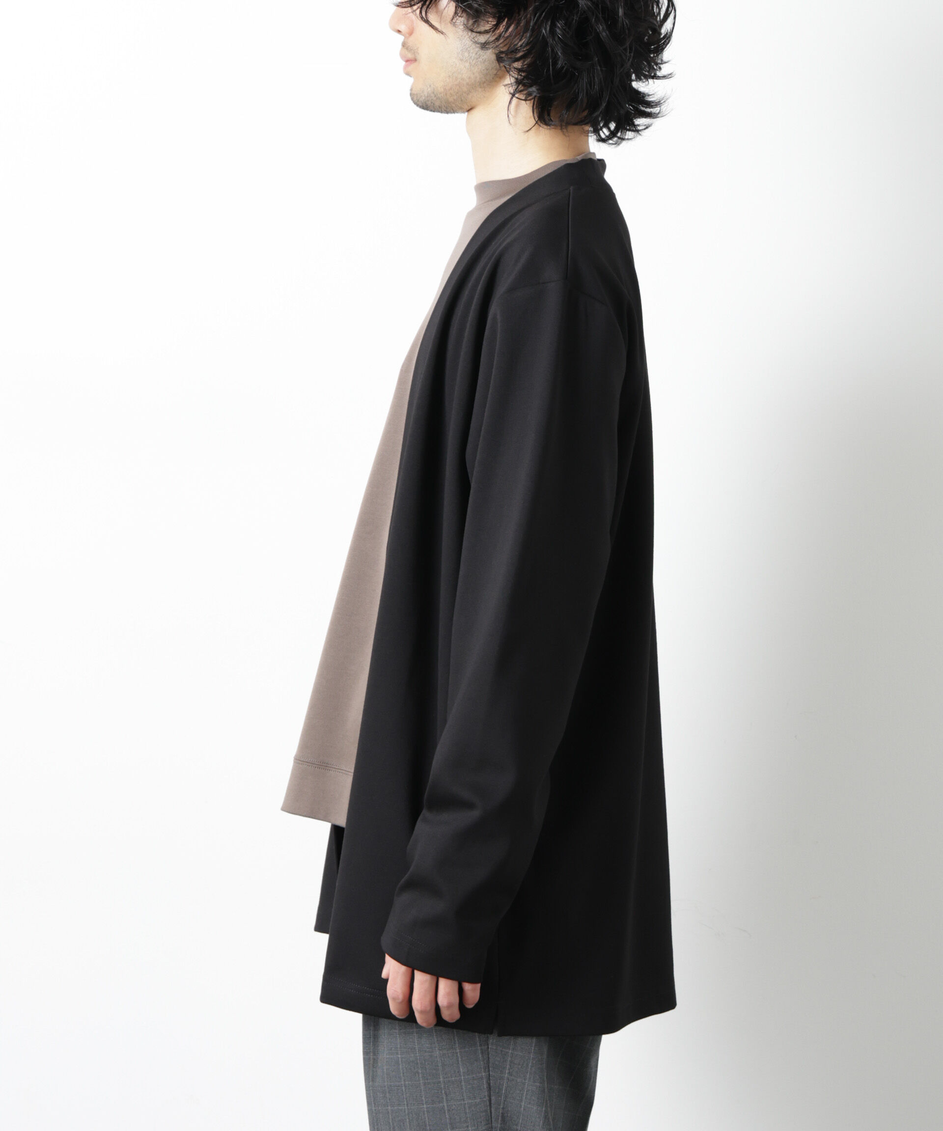 nano･universe「ダブルジャージー着流しカーディガン」|Tシャツ・カットソー|